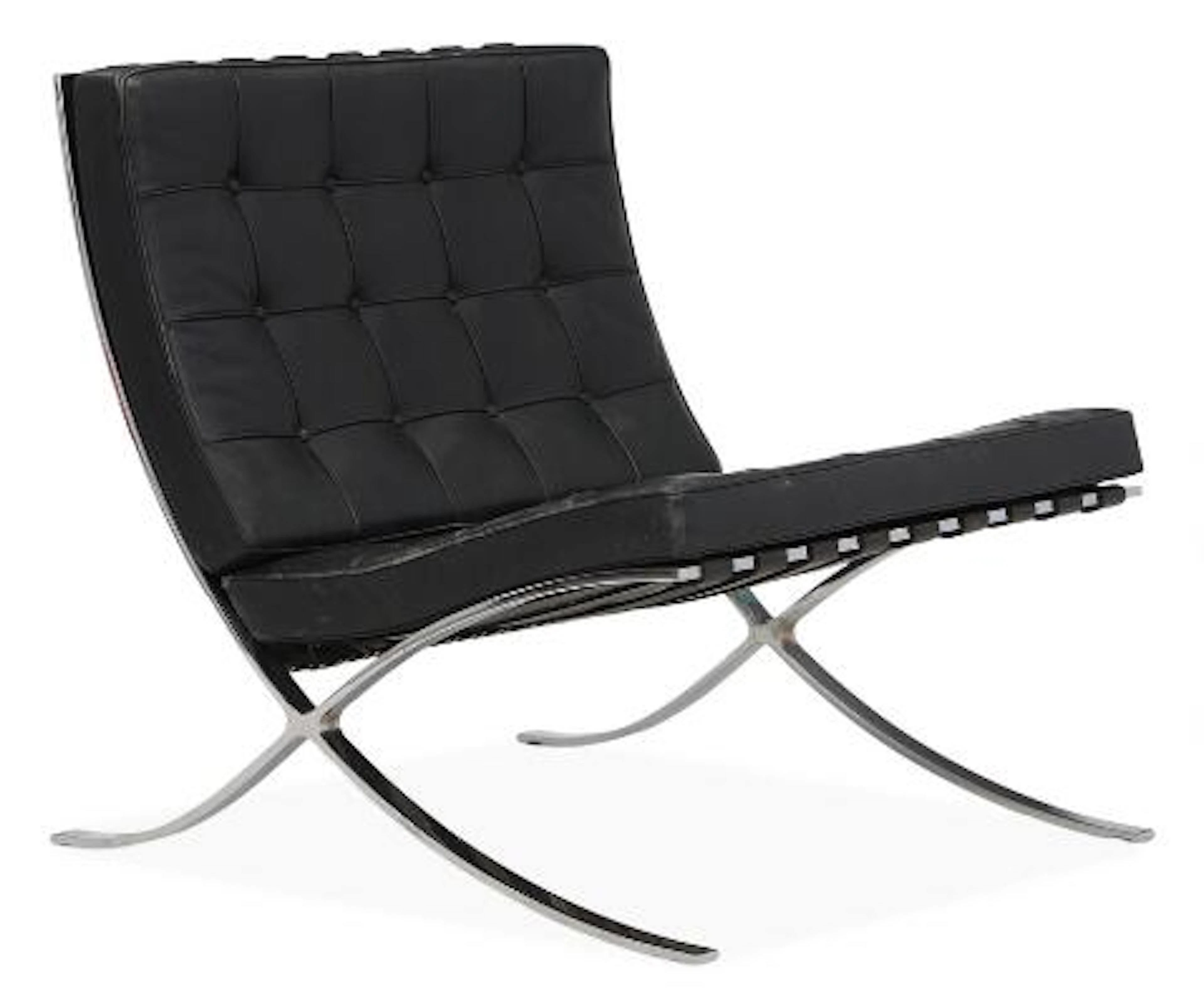Ludwig Mies van der Rohe: "Barcelona Chair". Chromed steel lounge