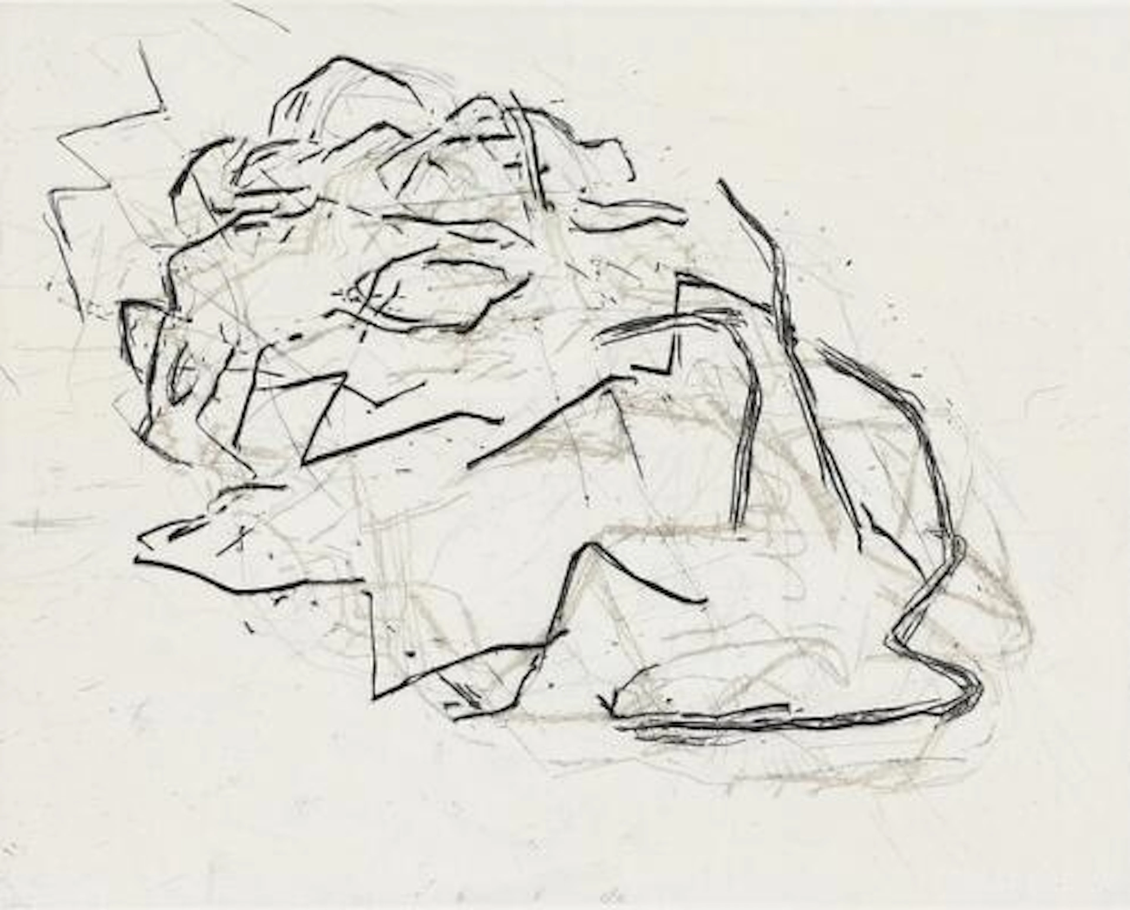 Frank Auerbach: "Julia Asleep", 2001. Signed Auerbach, H.C 2/2. Eching.