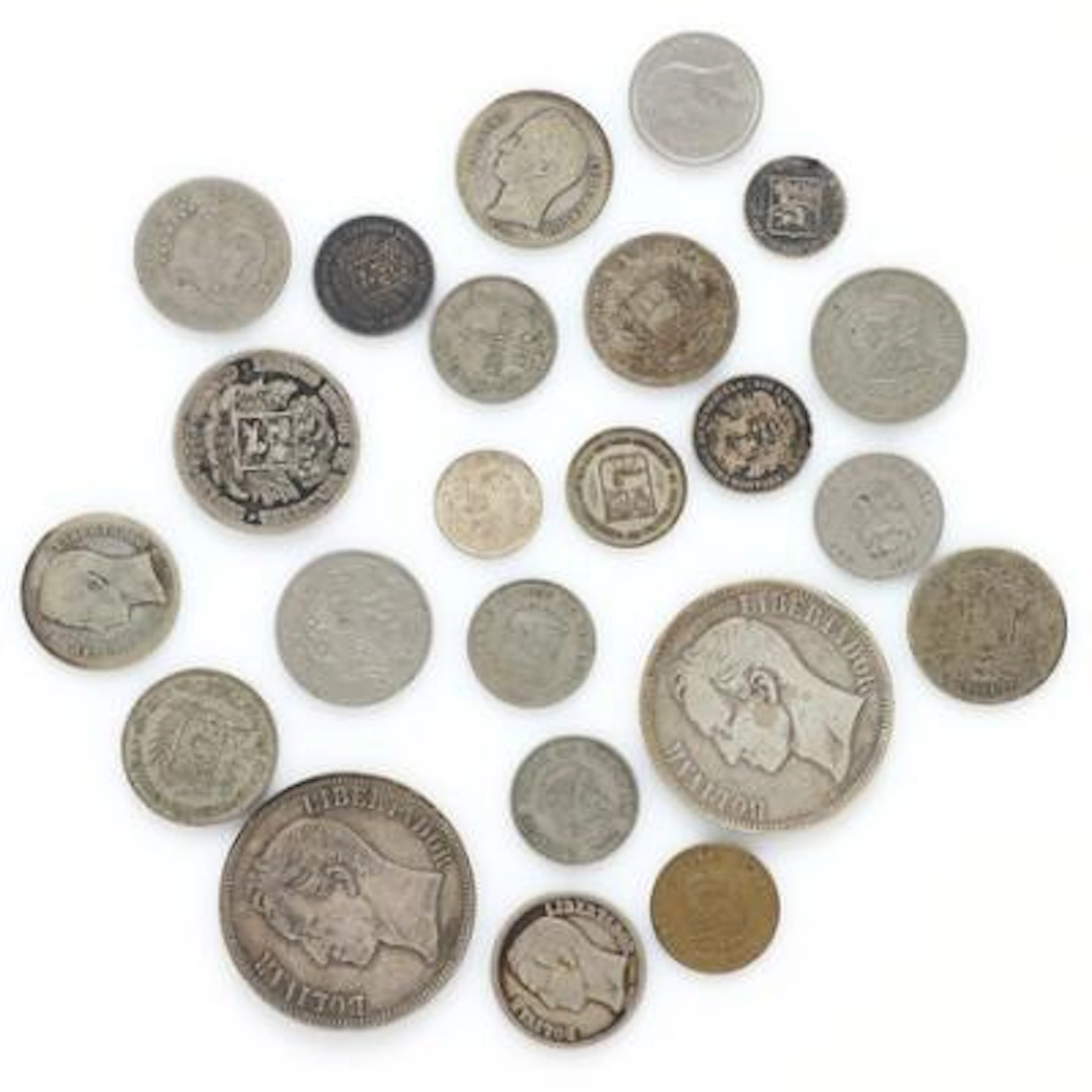 Venezuela, coll. of coins, incl. 5 Bolivares 1911, 1935, KM Y 24.2