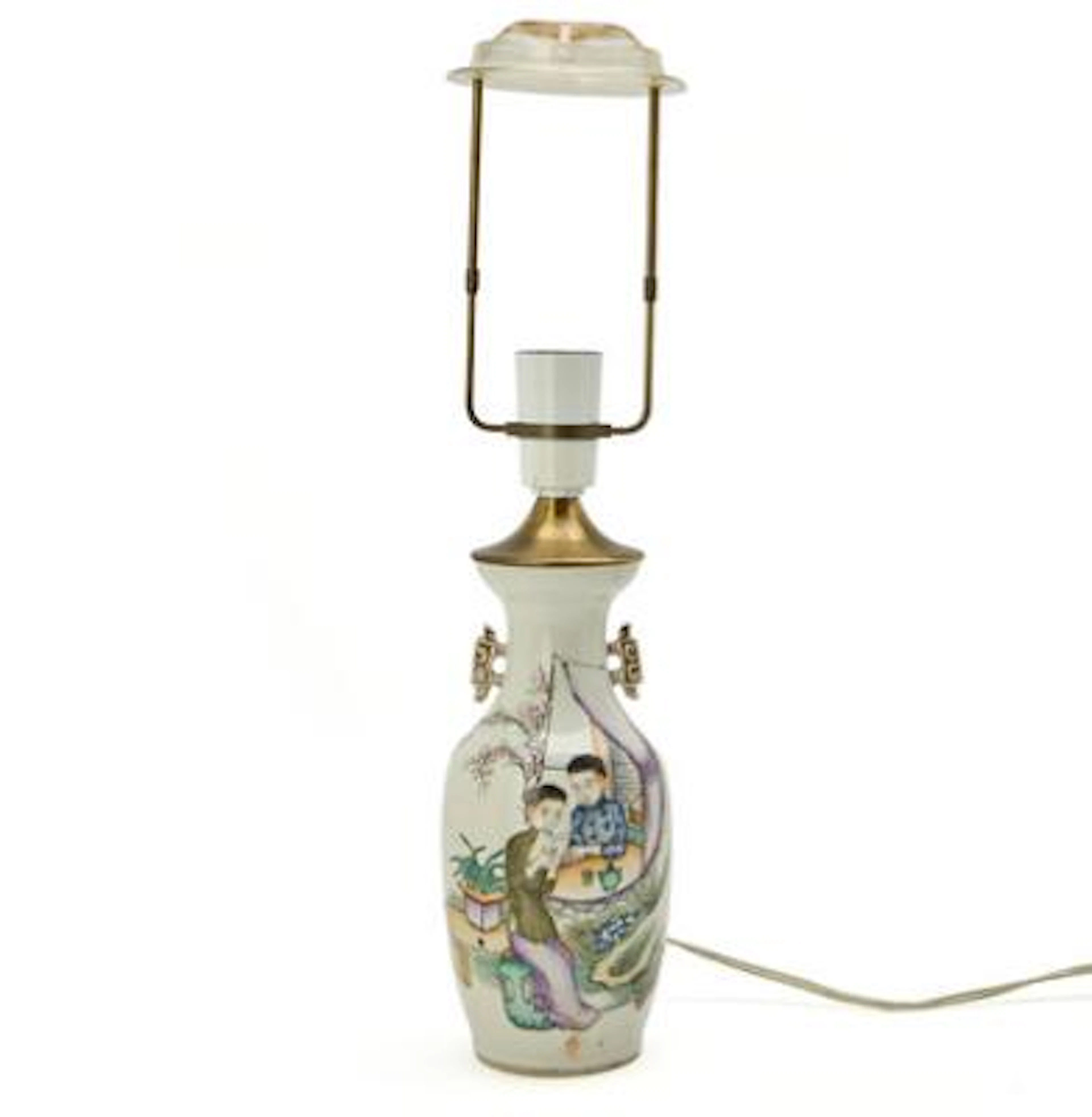 A Chinese enamelled porcelain baluster vase, baluster-shaped, Republic