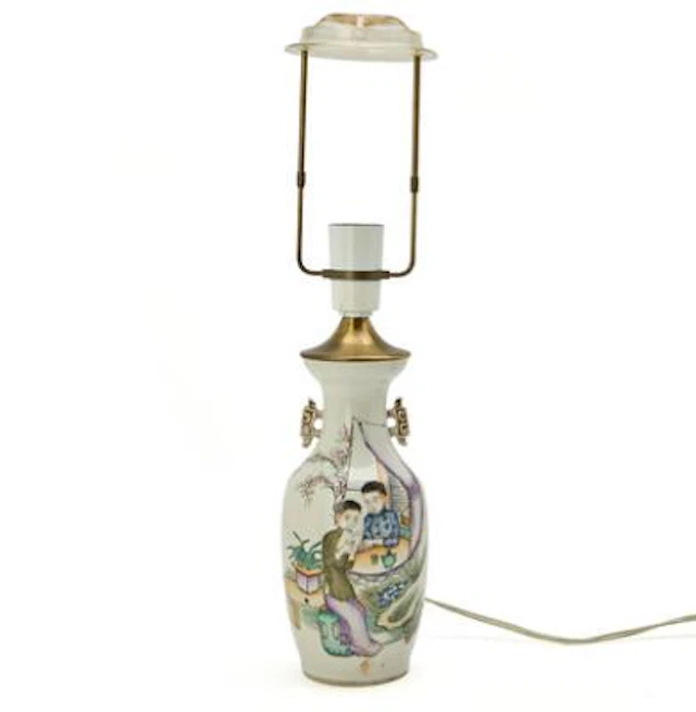 A Chinese enamelled porcelain baluster vase, baluster-shaped, Republic