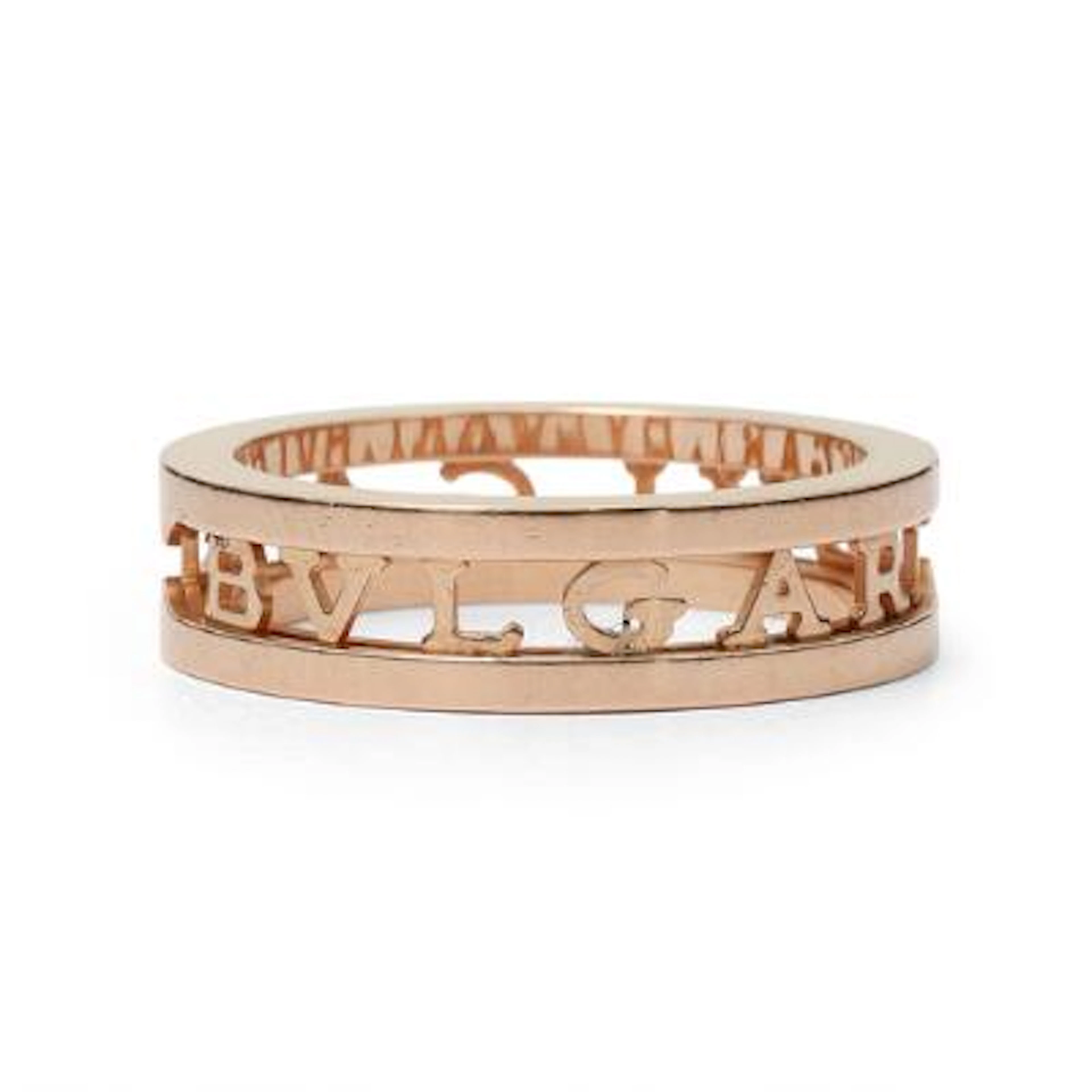 Bulgari: A "B.Zero1" ring of 18k rose gold. Serial no. YMM966. Weight