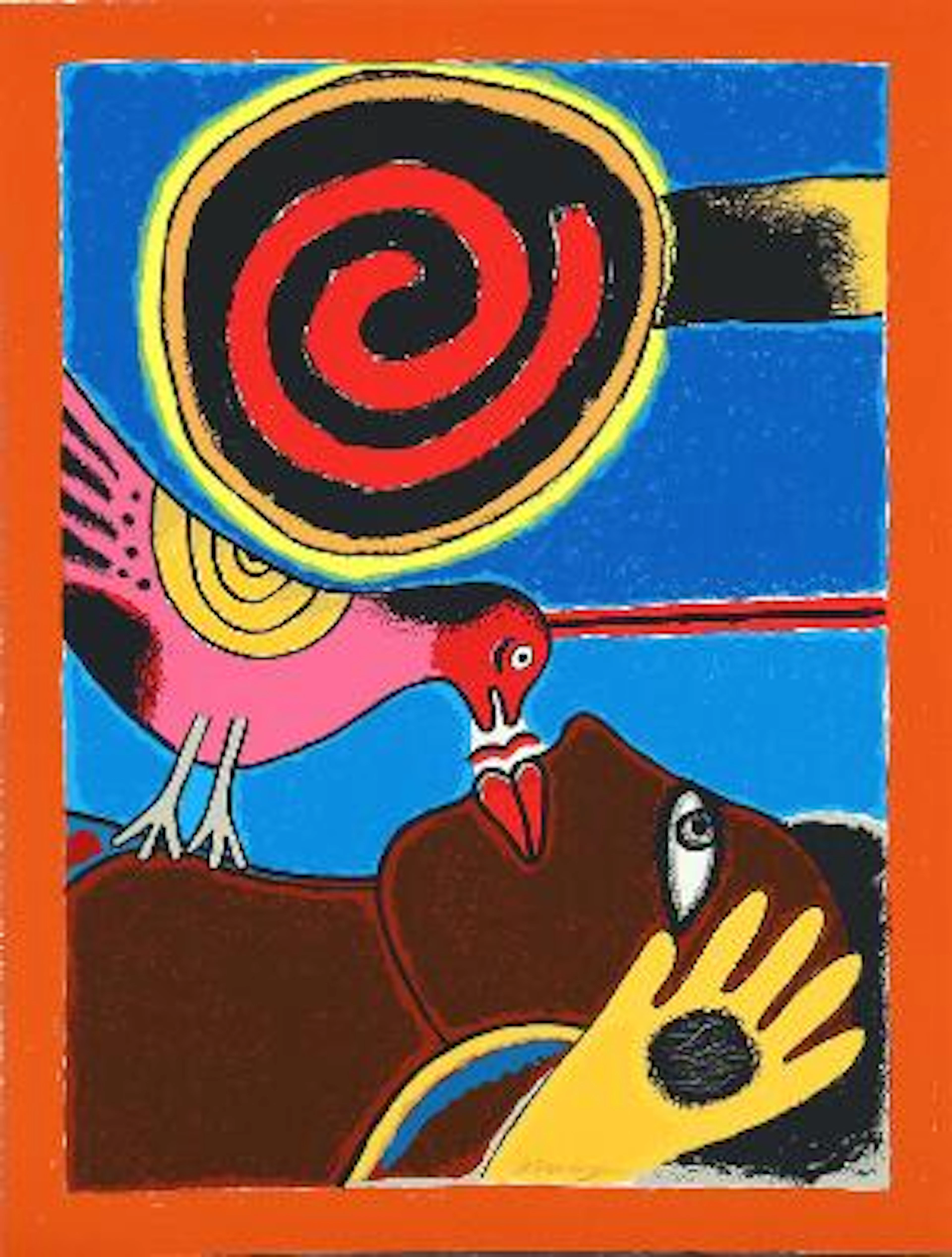 Corneille: “Soleil cou coupé II”. Signed Corneille 2002, XI/XXX. Silkscreen