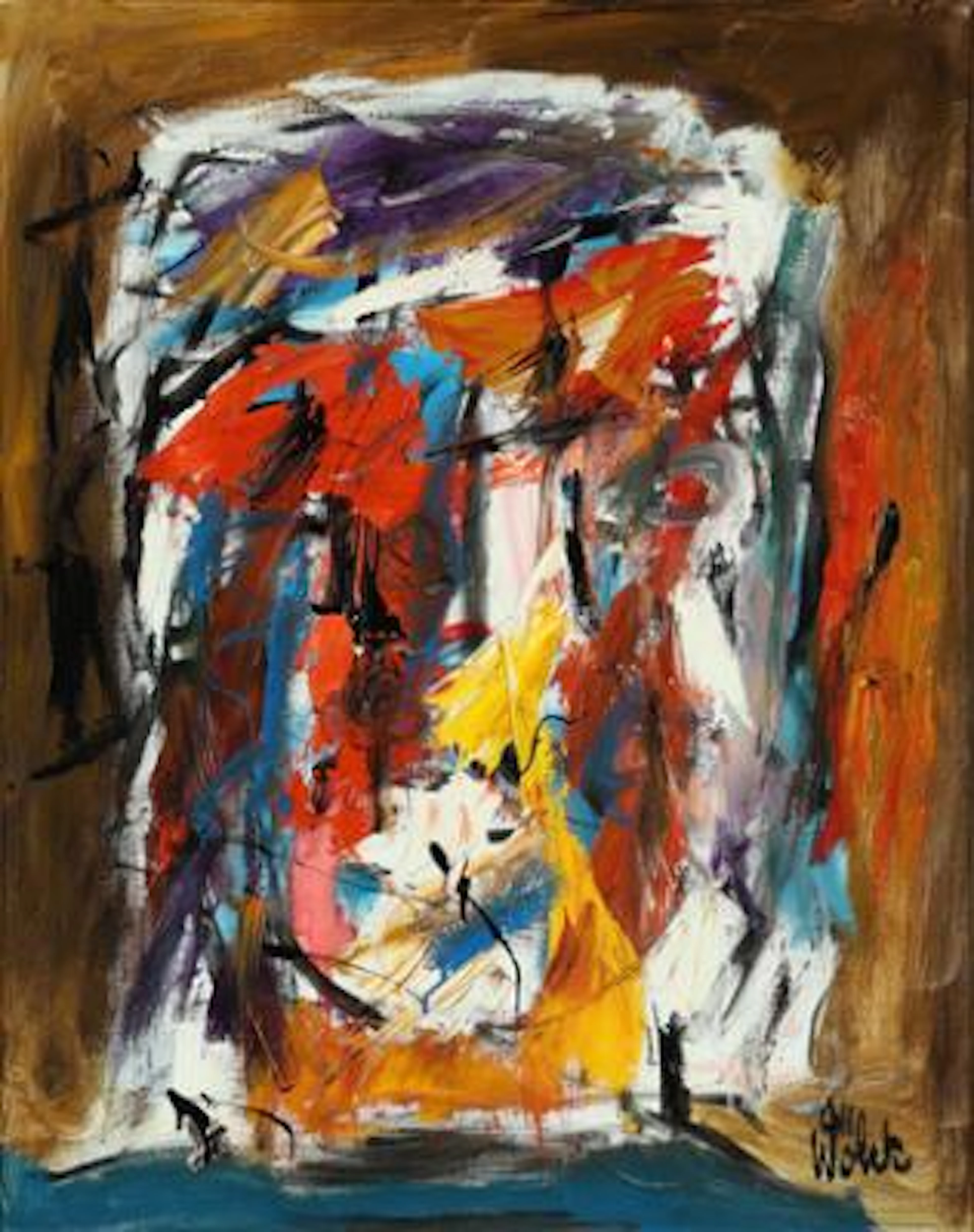 Preben Wölck: "Parafrase af selvportræt". Signed Wölck and titled