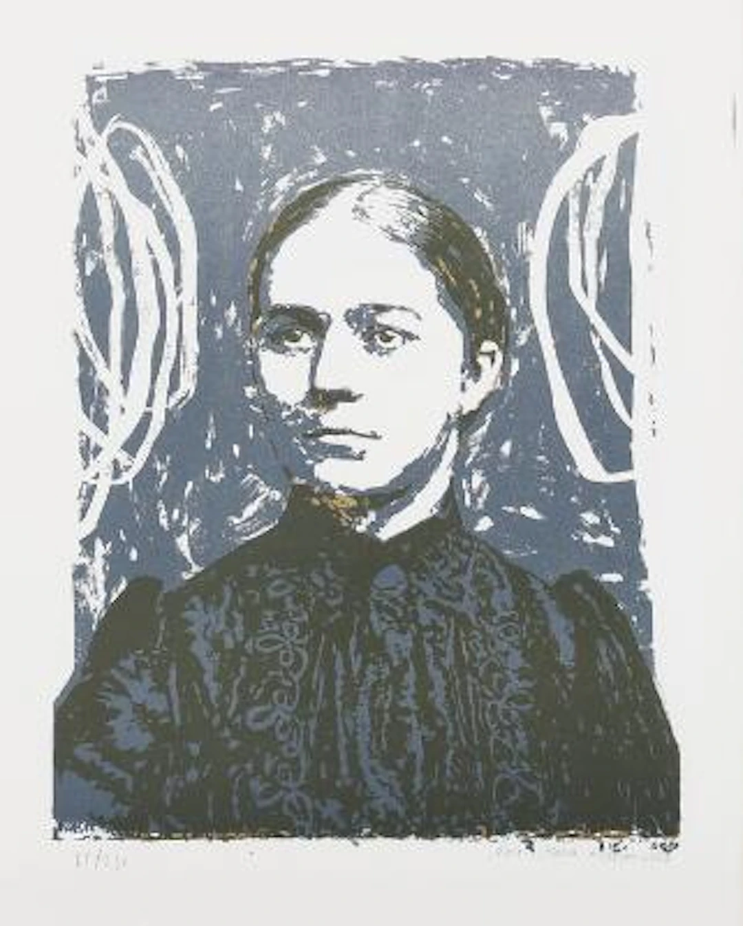 Nina Kleivan: Untitled, 2023. Signed. Lithograph in colours. Sheet