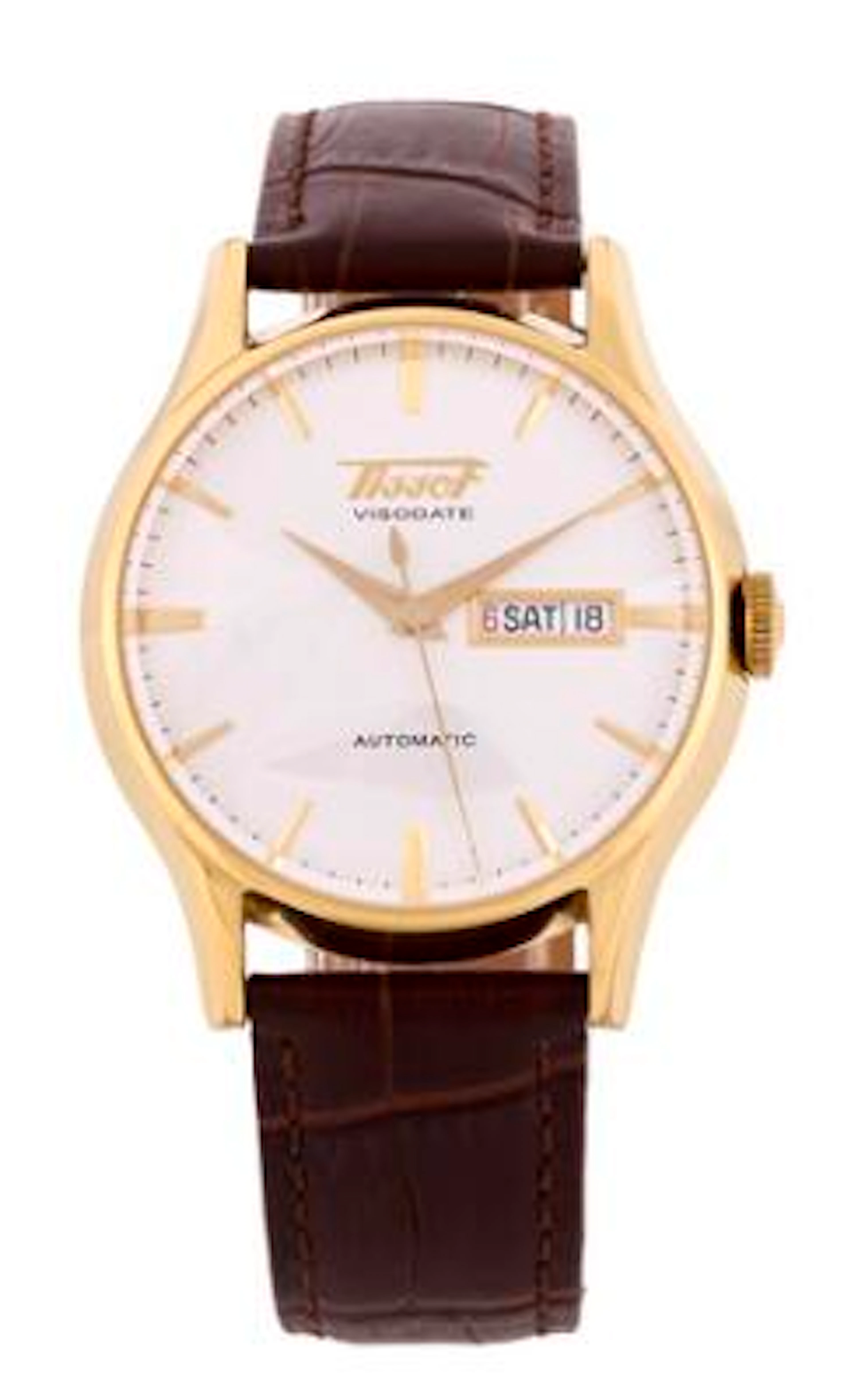 Tissot: Heritage Visodate of gilded PVD, ref. T019430B. Mechanical