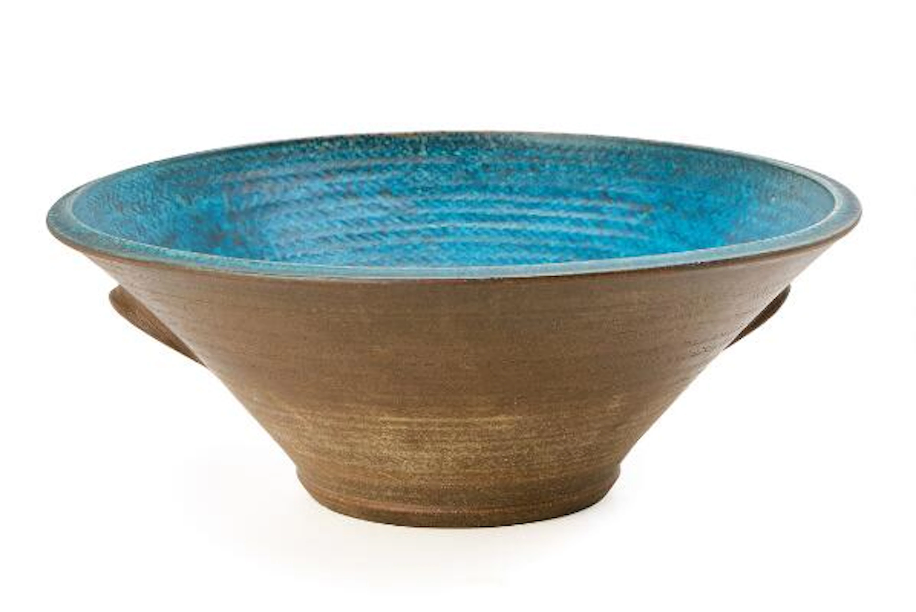 Nils Kähler: Large stoneware bowl with embossed pattern in relief