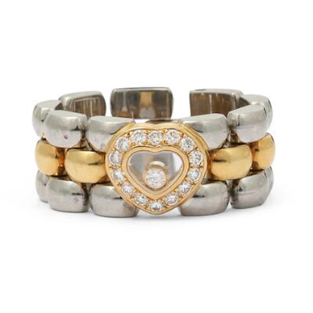 Chopard: Happy diamond ring set with numerous diamonds, mounted in