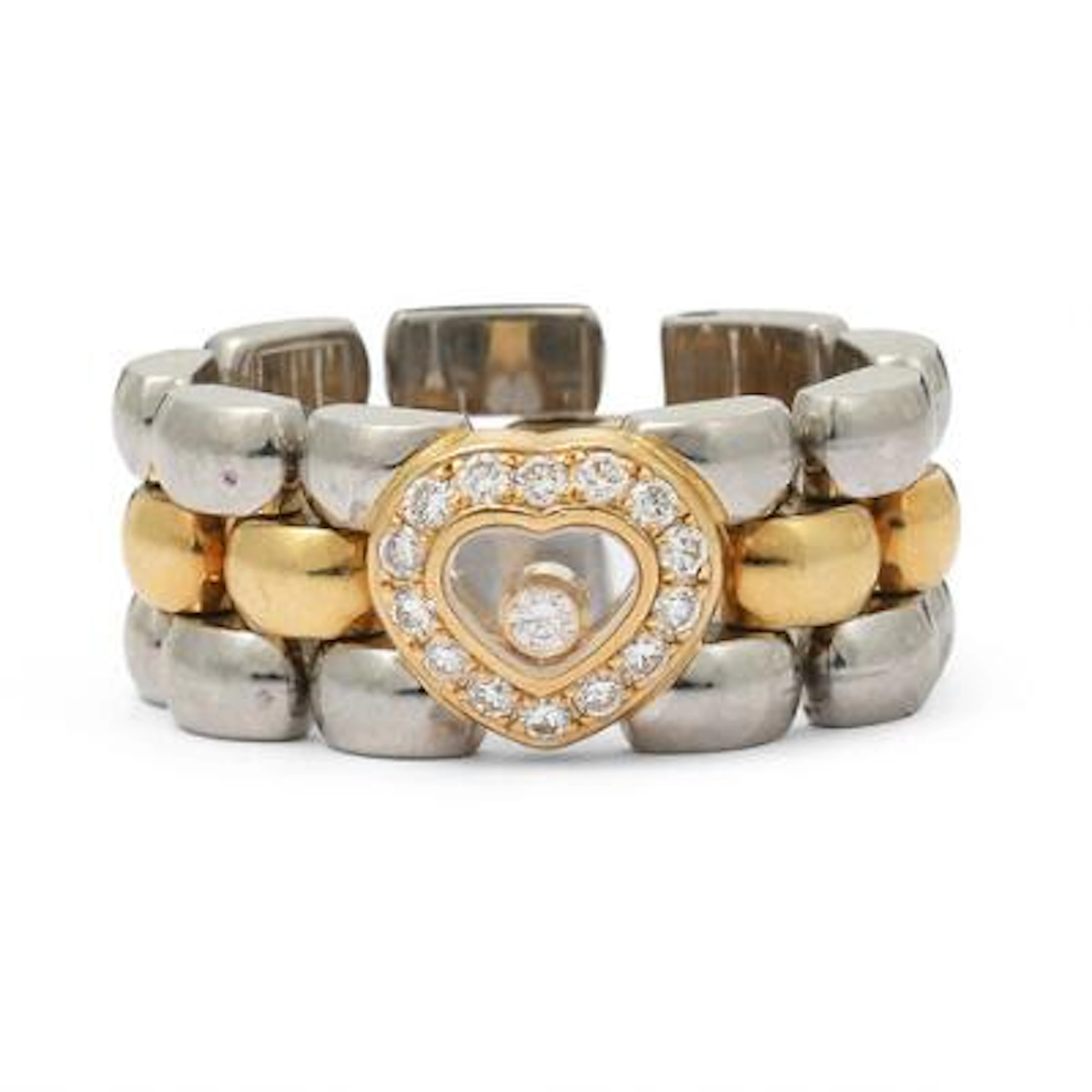 Chopard: Happy diamond ring set with numerous diamonds, mounted in