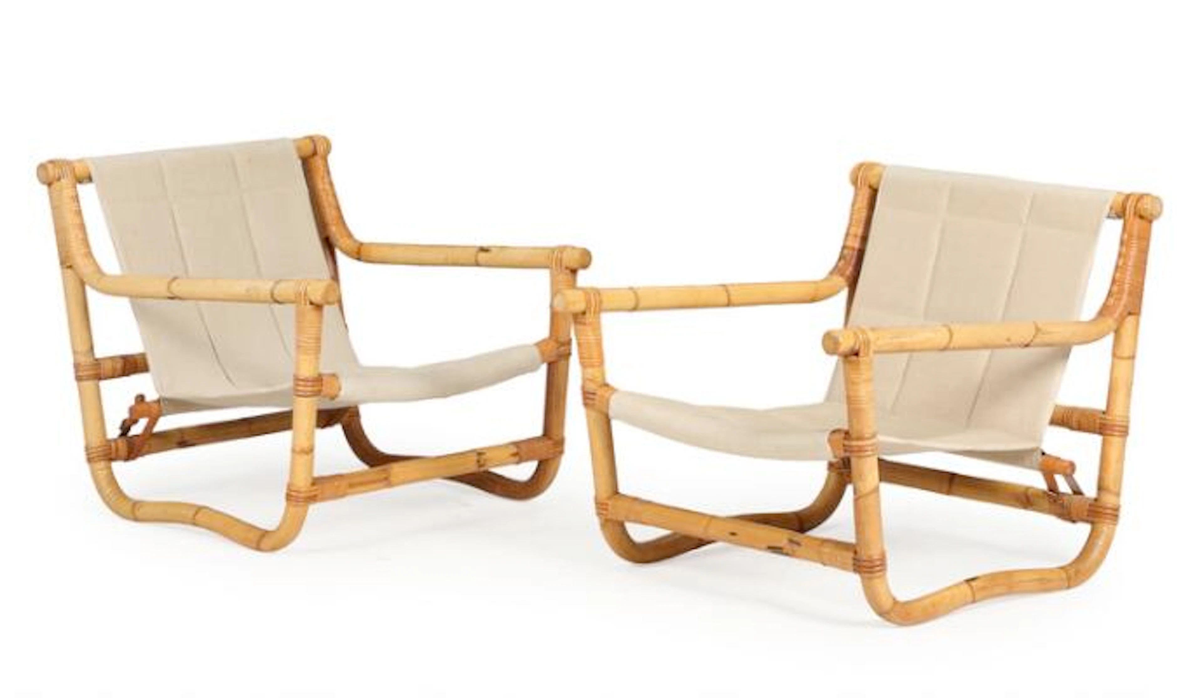 Peter Hvidt, Orla Mølgaard-Nielsen: A pair of bamboo and rattan easy
