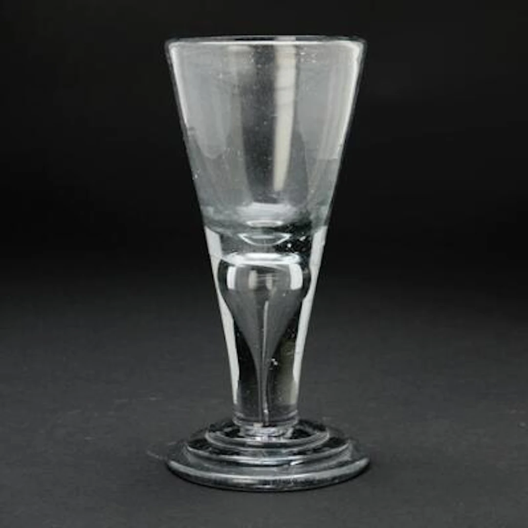 Nøstetangen "Nøgen Jomfru" wine glass. Norway, c. 1750–1770. H. 19
