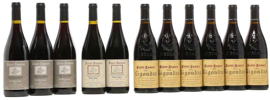 6 bts. Gigondas "Vieilles Vignes", Domaine Saint Damien 2022 A (hf/in).