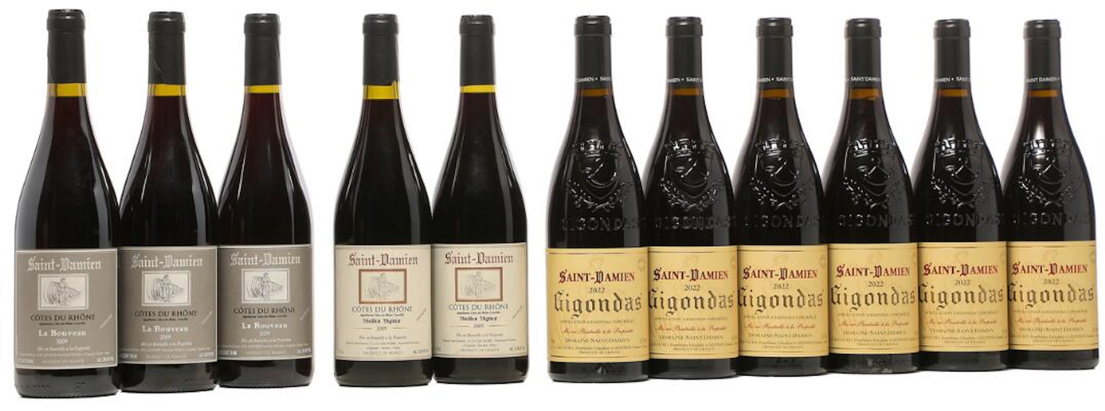 6 bts. Gigondas "Vieilles Vignes", Domaine Saint Damien 2022 A (hf/in).