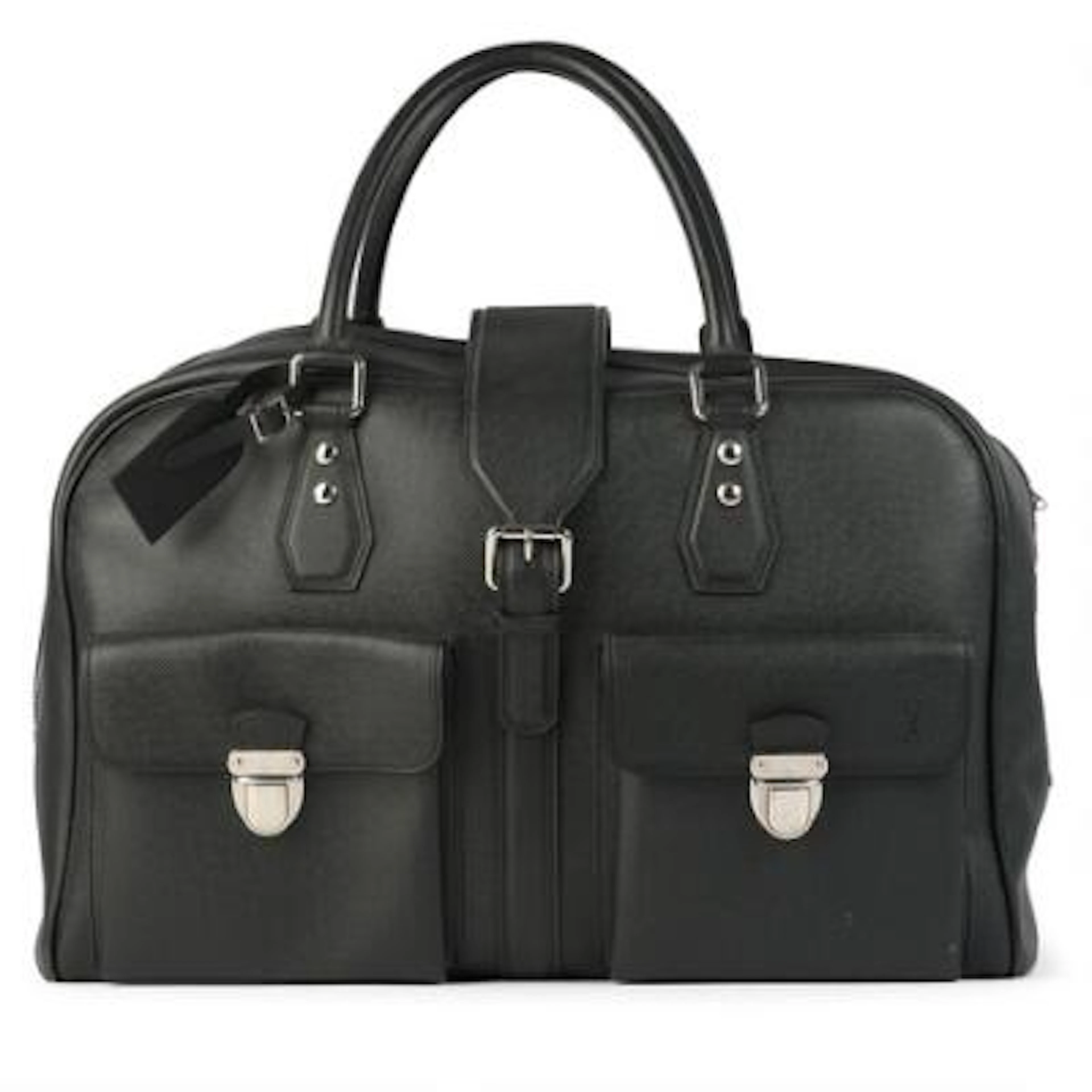 Louis Vuitton: An "Ivan" travel bag in grey-black Taiga-leather with