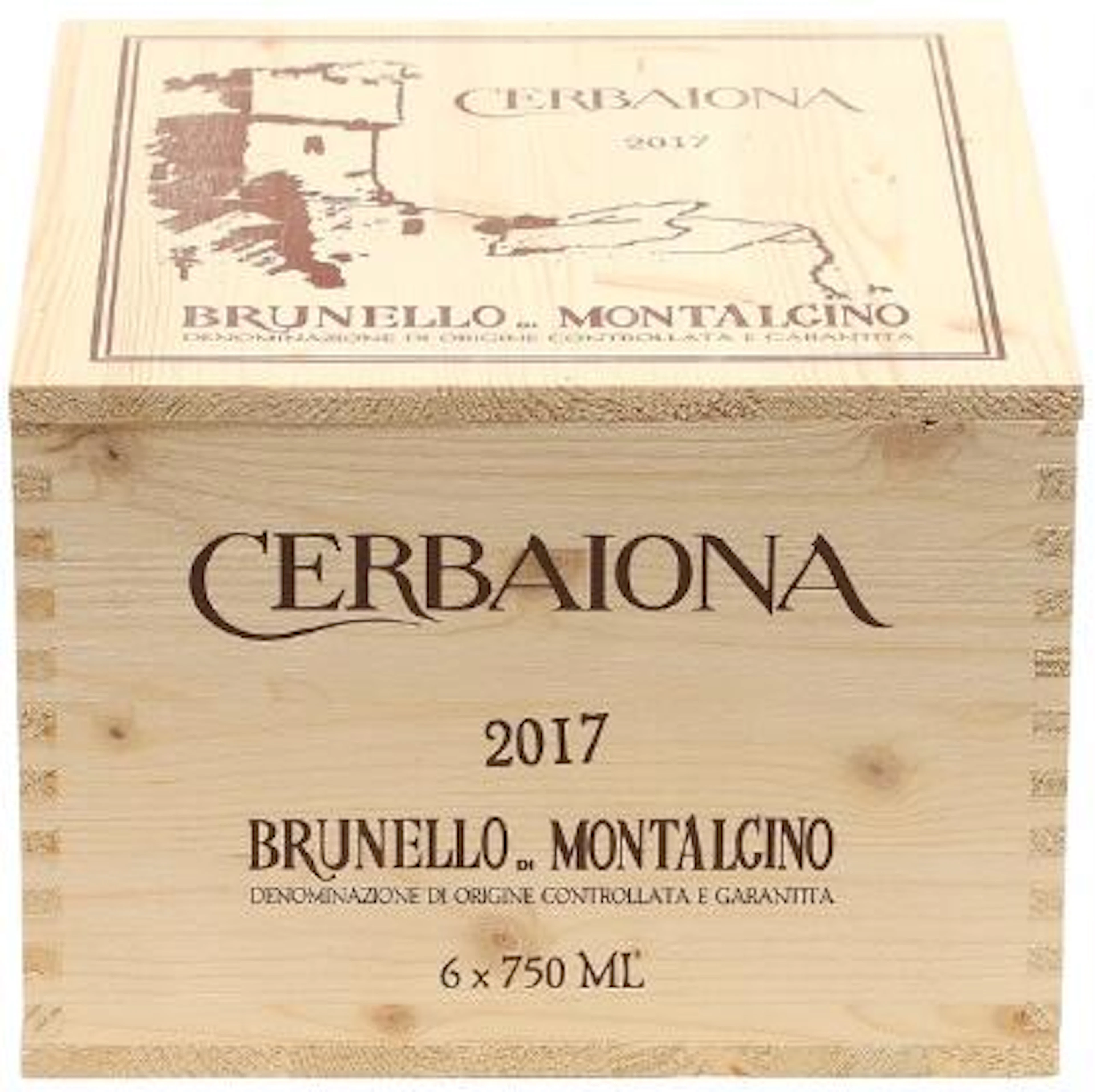 6 bts. Brunello di Montalcino, Cerbaiona 2017 A (hf/in). Owc. – Bruun
