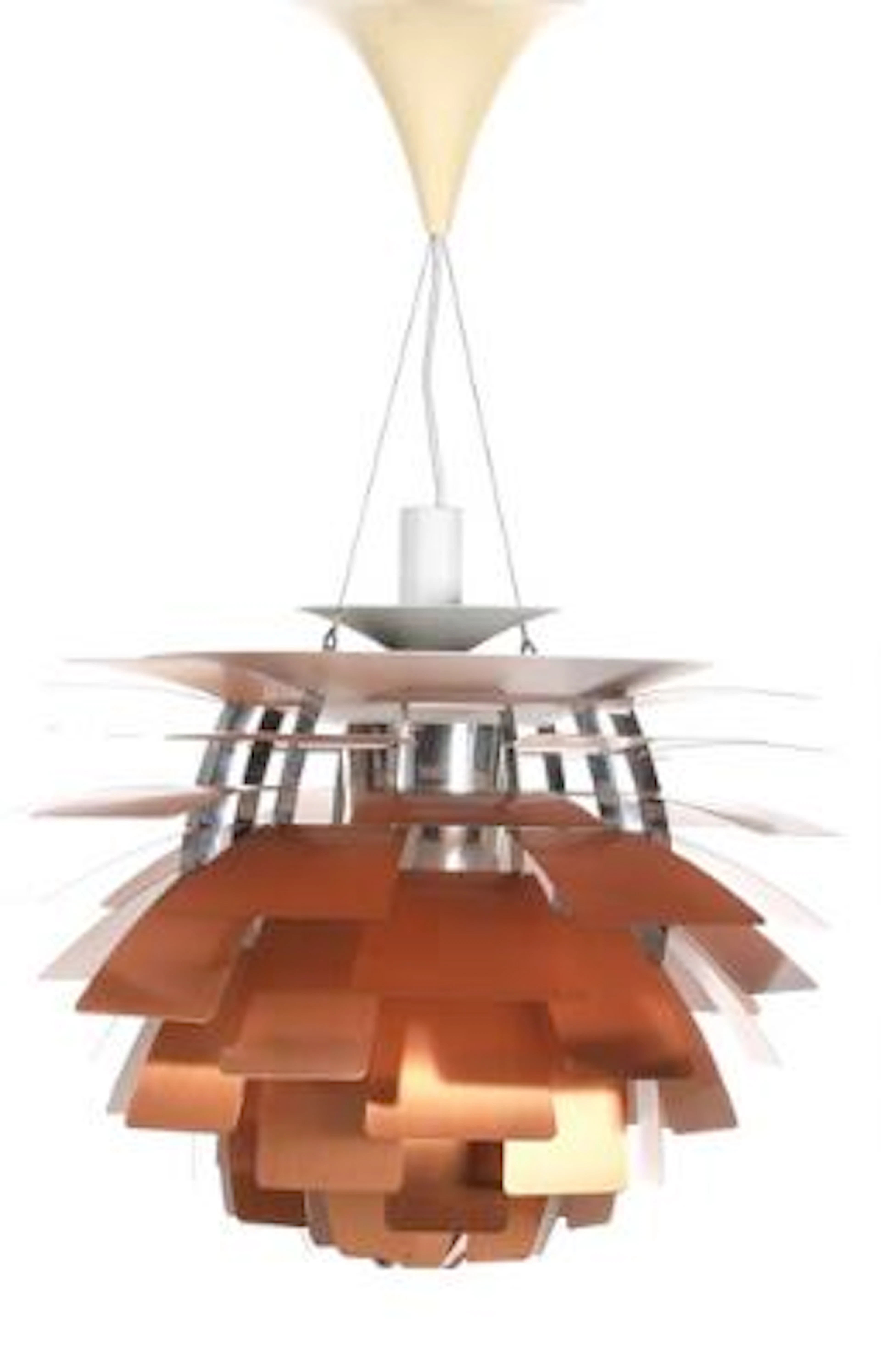 Poul Henningsen: “Artichoke”. A copper pendant. Manufactured by Louis