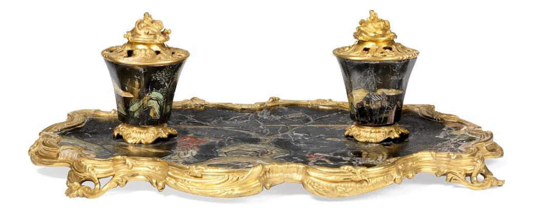A Louis XV gilt bronze and coromandel lacquer inkstand. France, mid-18th