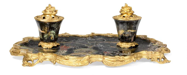 A Louis XV gilt bronze and coromandel lacquer inkstand. France, mid-18th