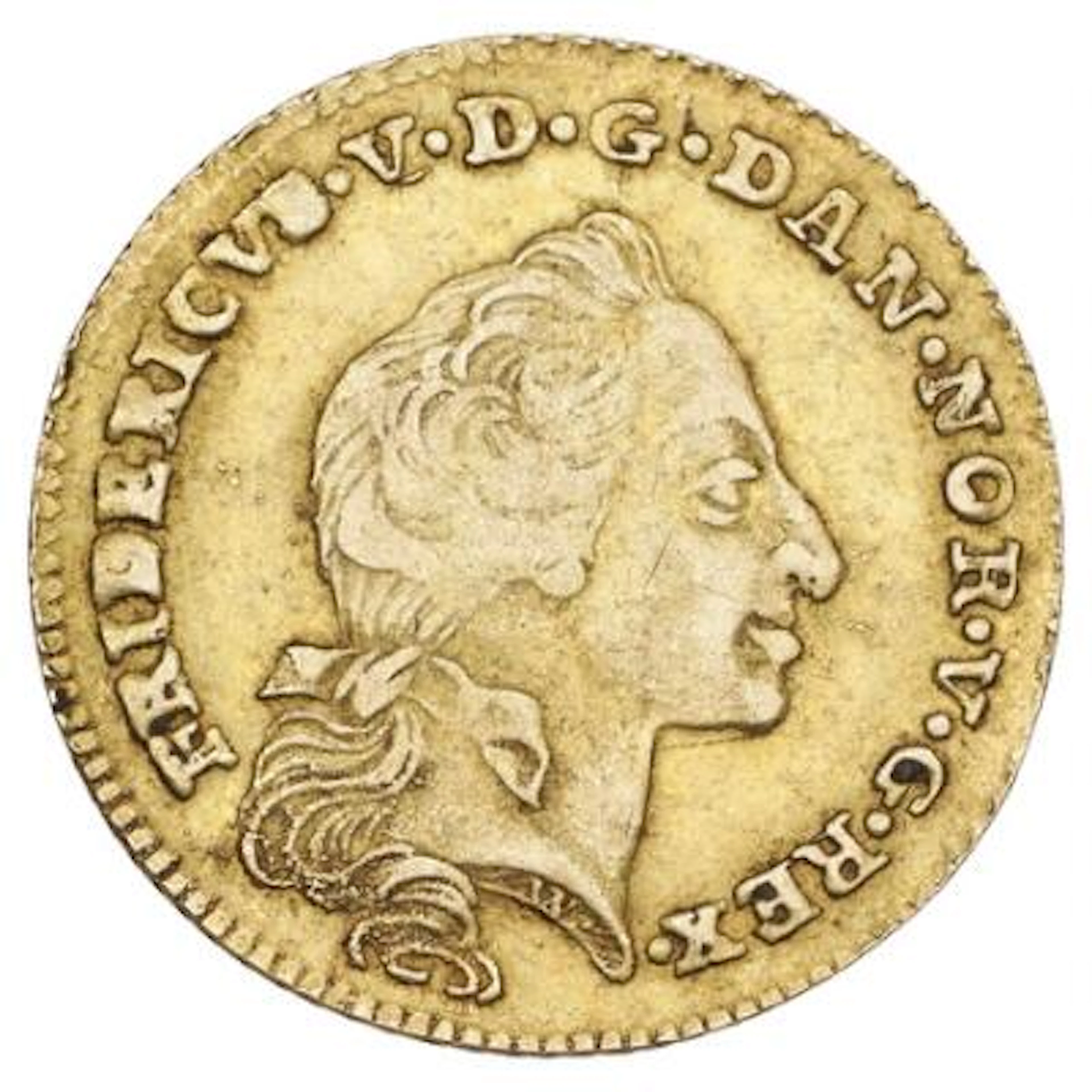 Frederik V, kurantdukat / 12 mark 1761 W/K, H 22E, Sieg 21.5 – Bruun