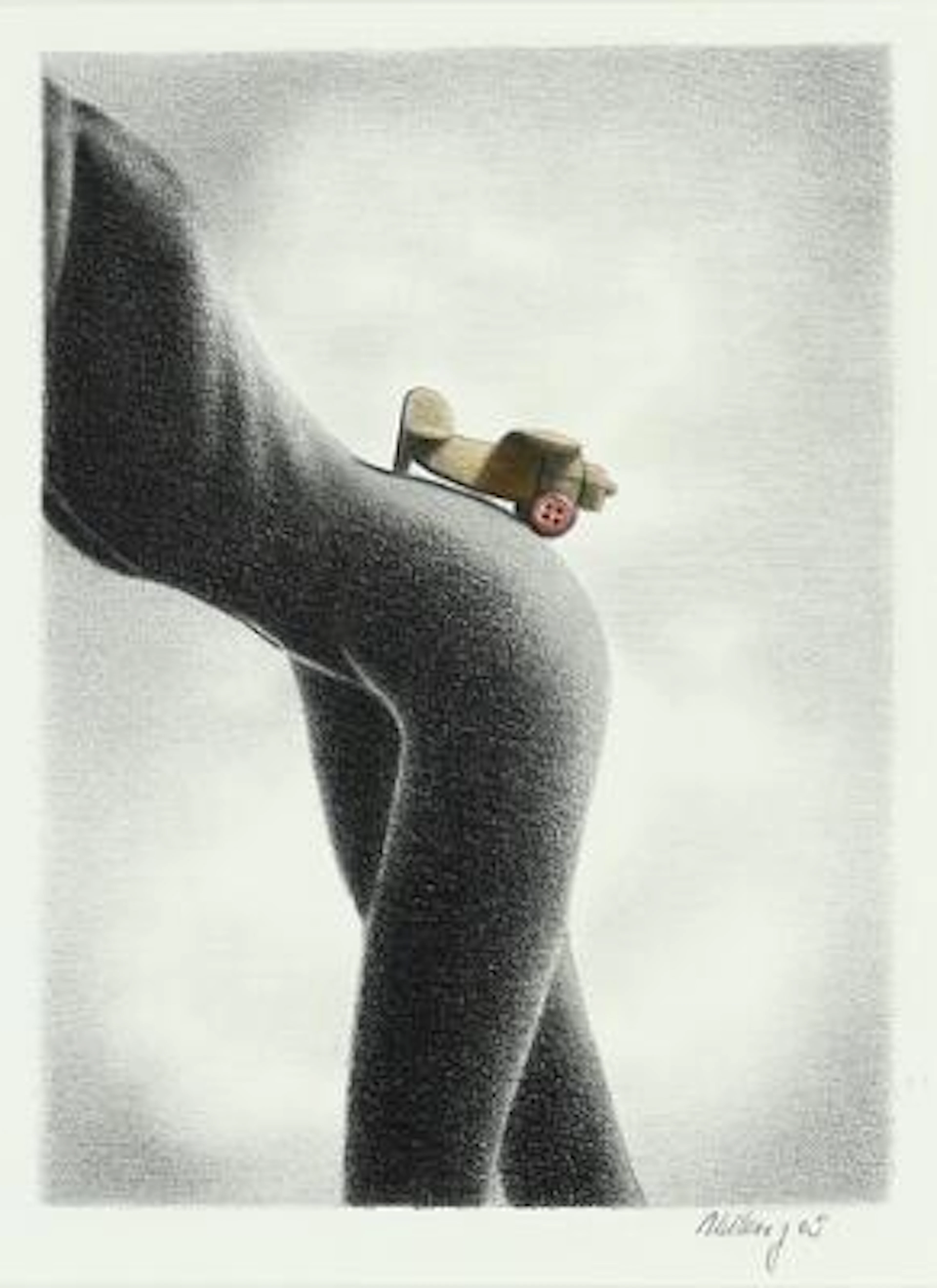 Ole Ahlberg: Untitled. Signed Ahlberg 05. Pencil on paper. Visible