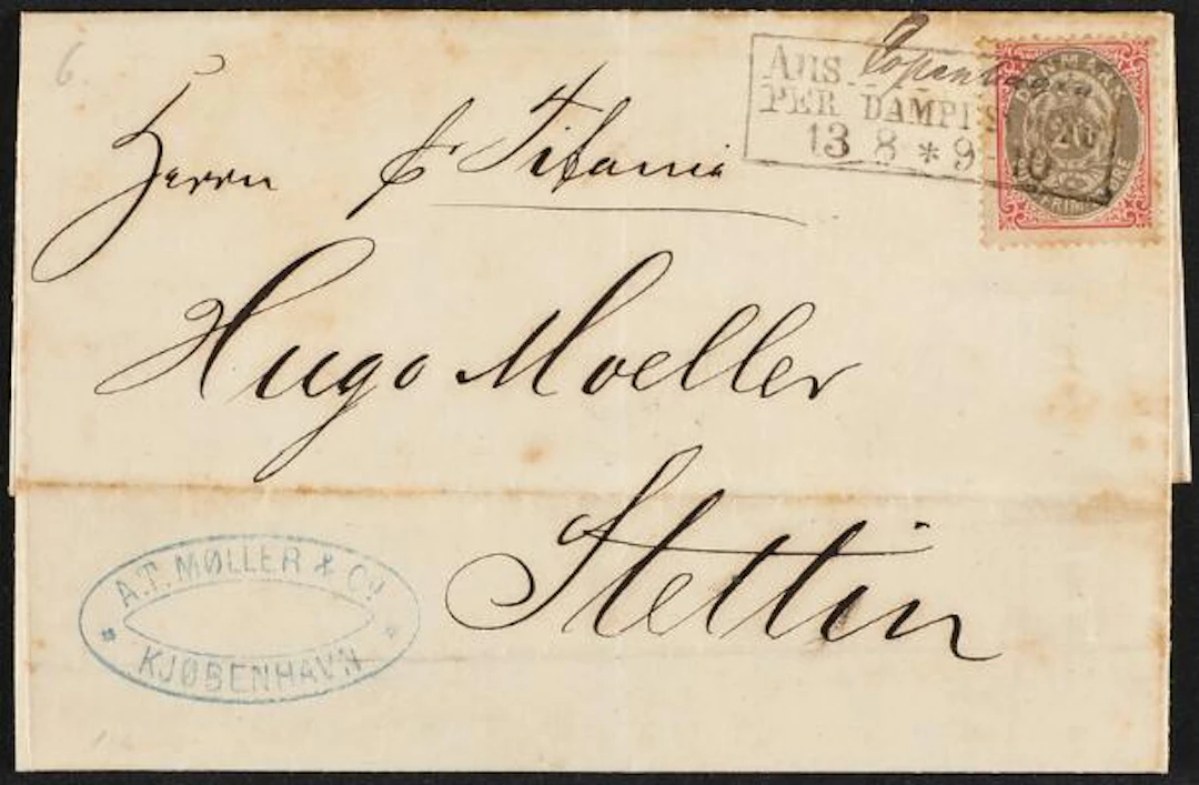 1875. 20 Øre, red/grey, 2nd print, pos. A90. Single on cover from