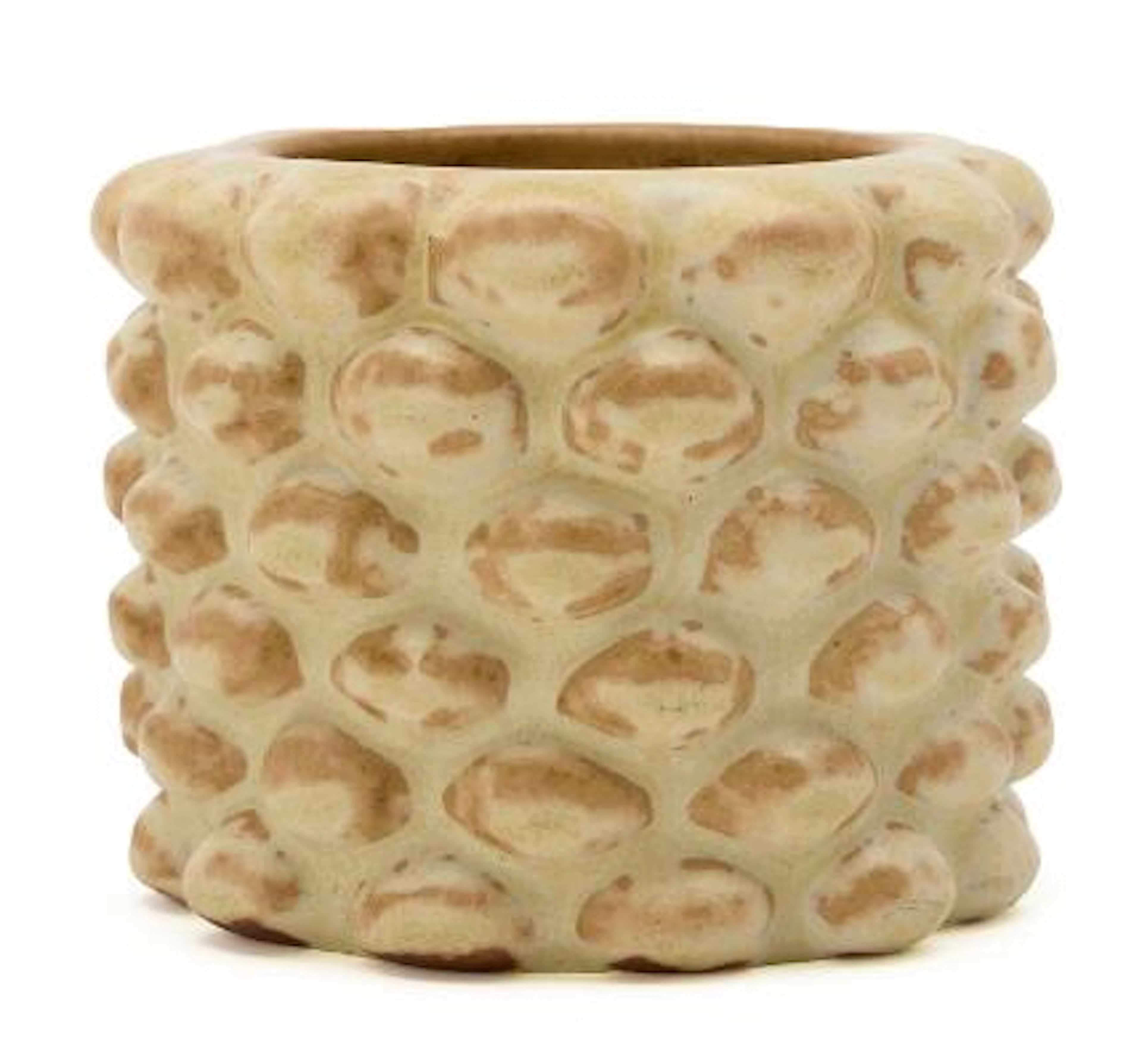 Axel Salto: A cylindrical stoneware vase modelled in budded style.