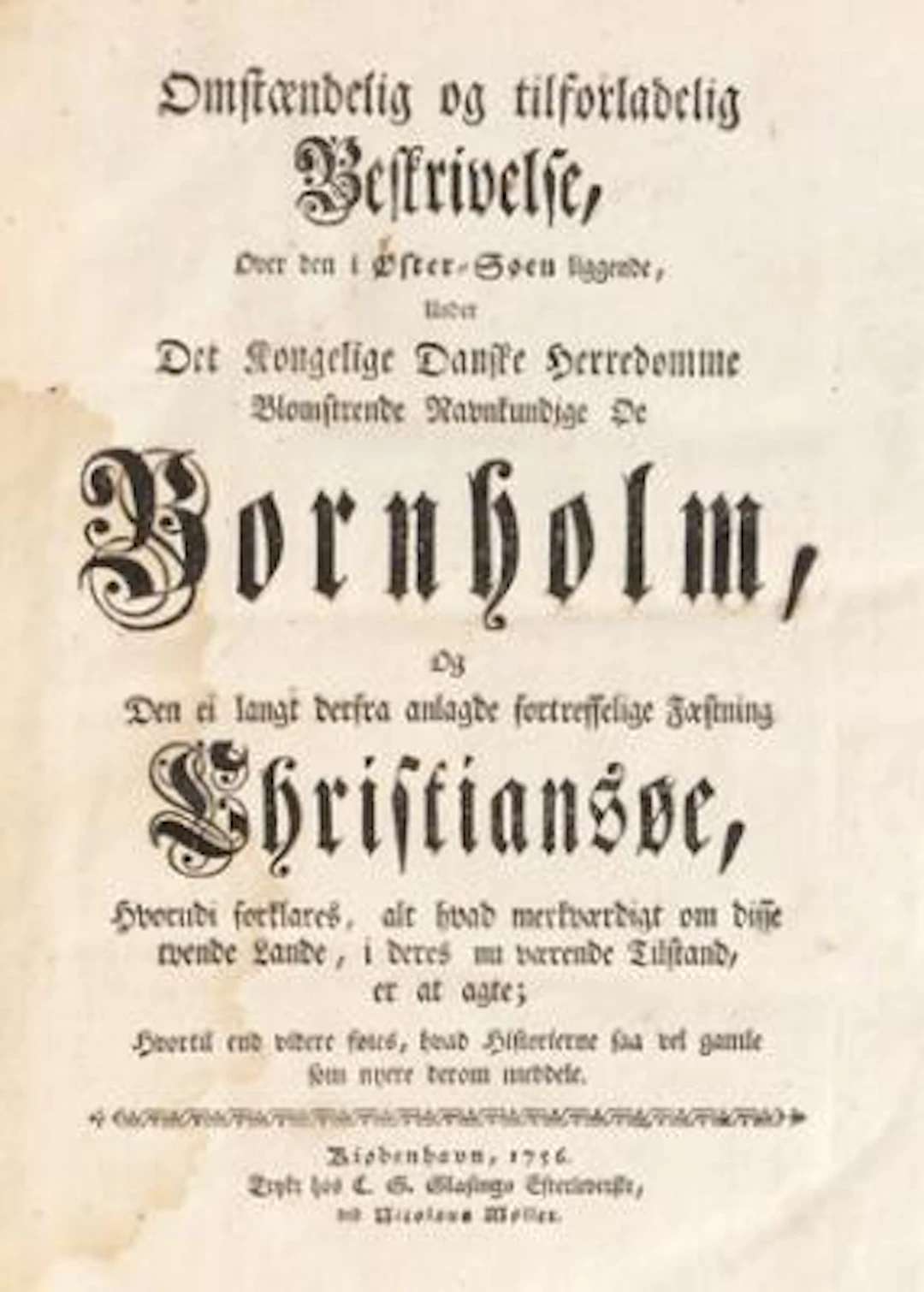 Laurids de Thurah: Hafnia Hodierna. 1748. + Beskrivelse over Bornholm