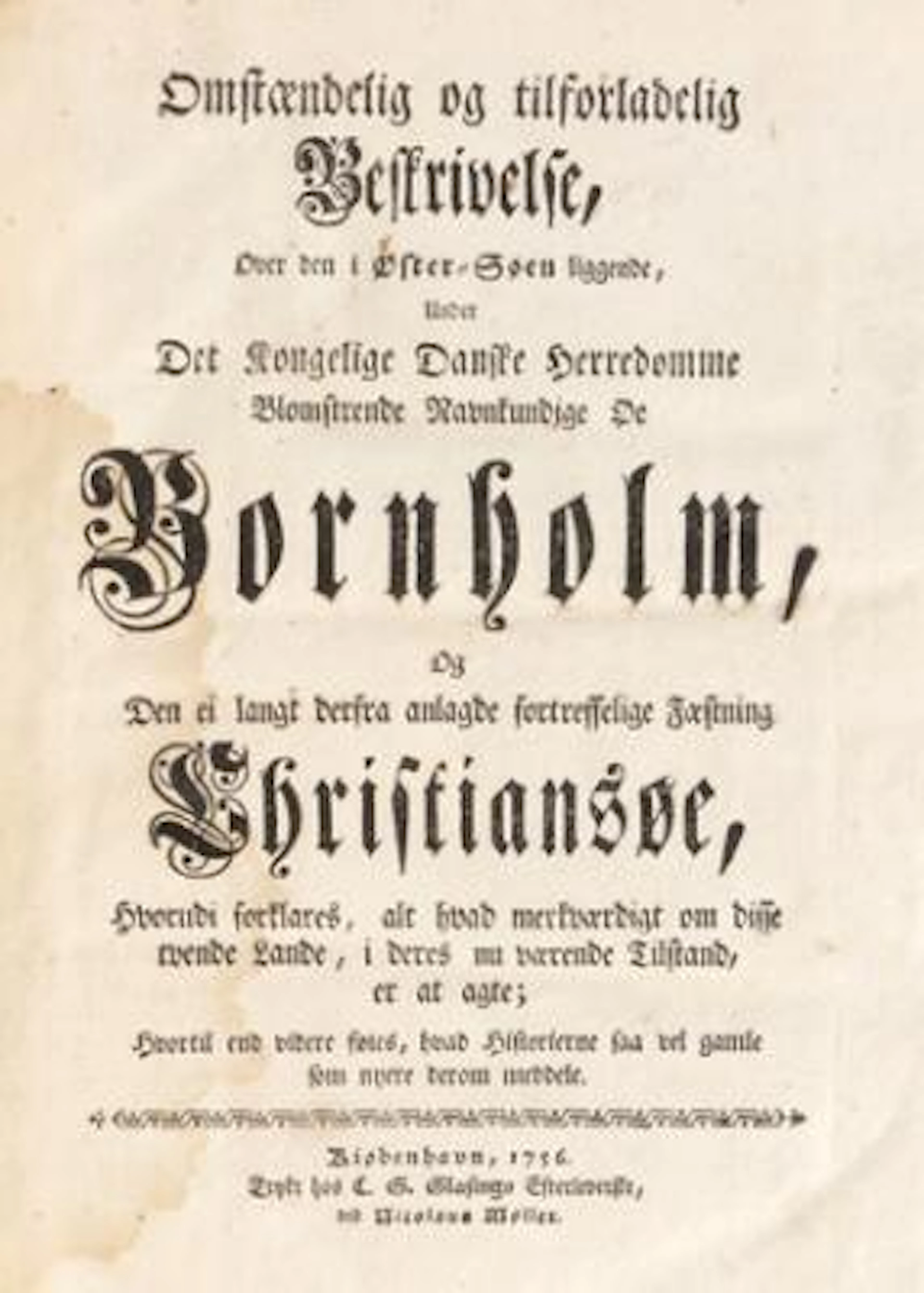 Laurids de Thurah: Hafnia Hodierna. 1748. + Beskrivelse over Bornholm
