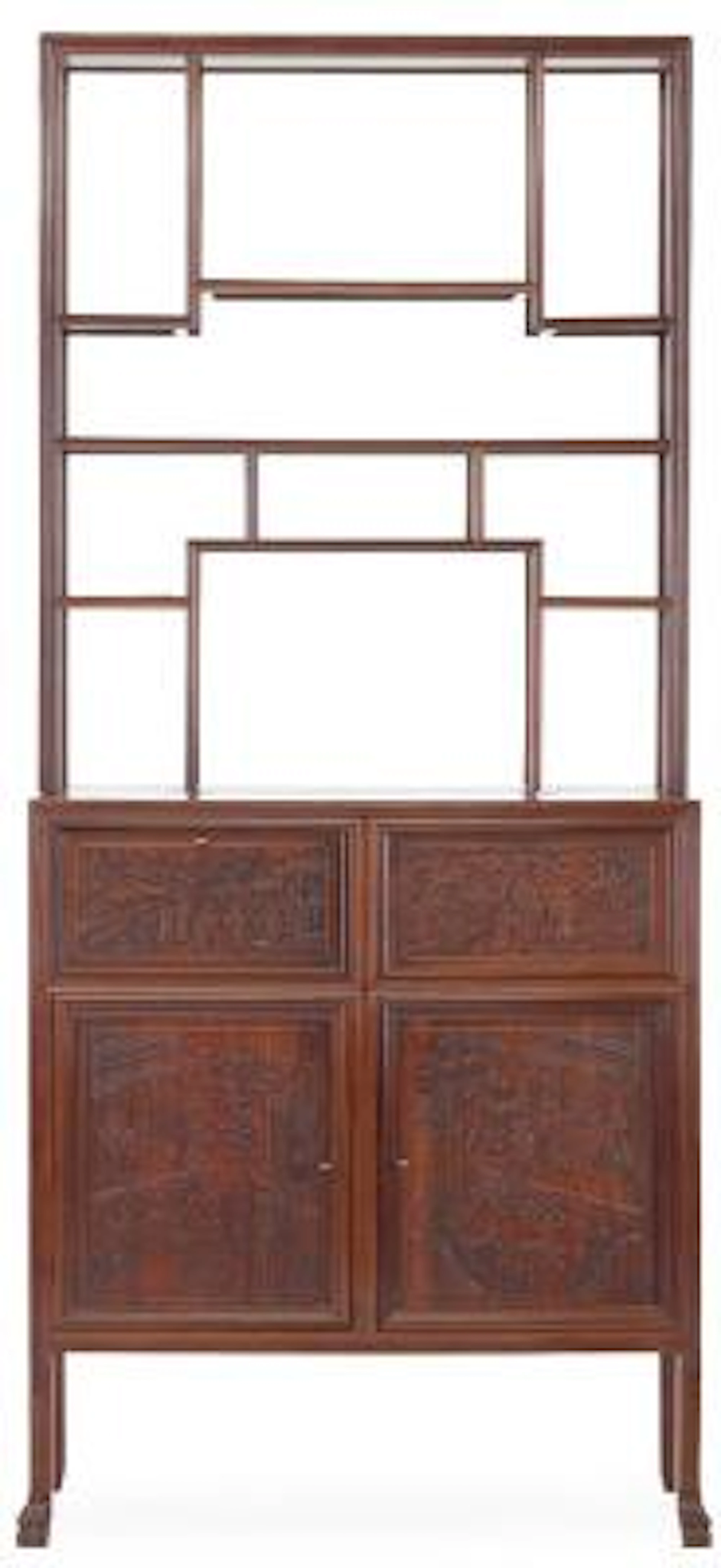 Netsuke cabinet. Approx. 1900. H. 204 cm. W. 92 cm. D. 41 cm. – Bruun