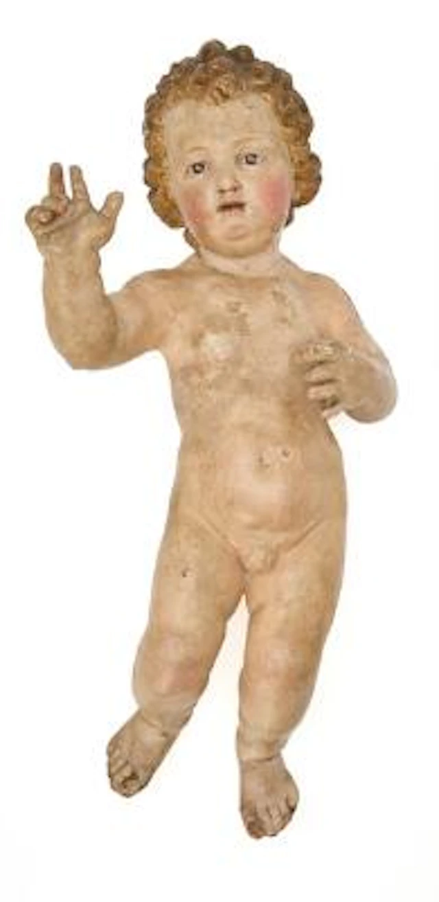 Italian figure of painted terracotta in the form of Christ. 18th/19th