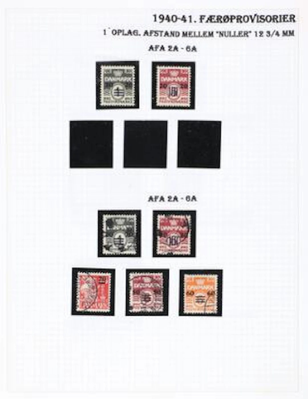 Faroe Islands. 1919-1940. Surcharges. Collection on albumpages, partly