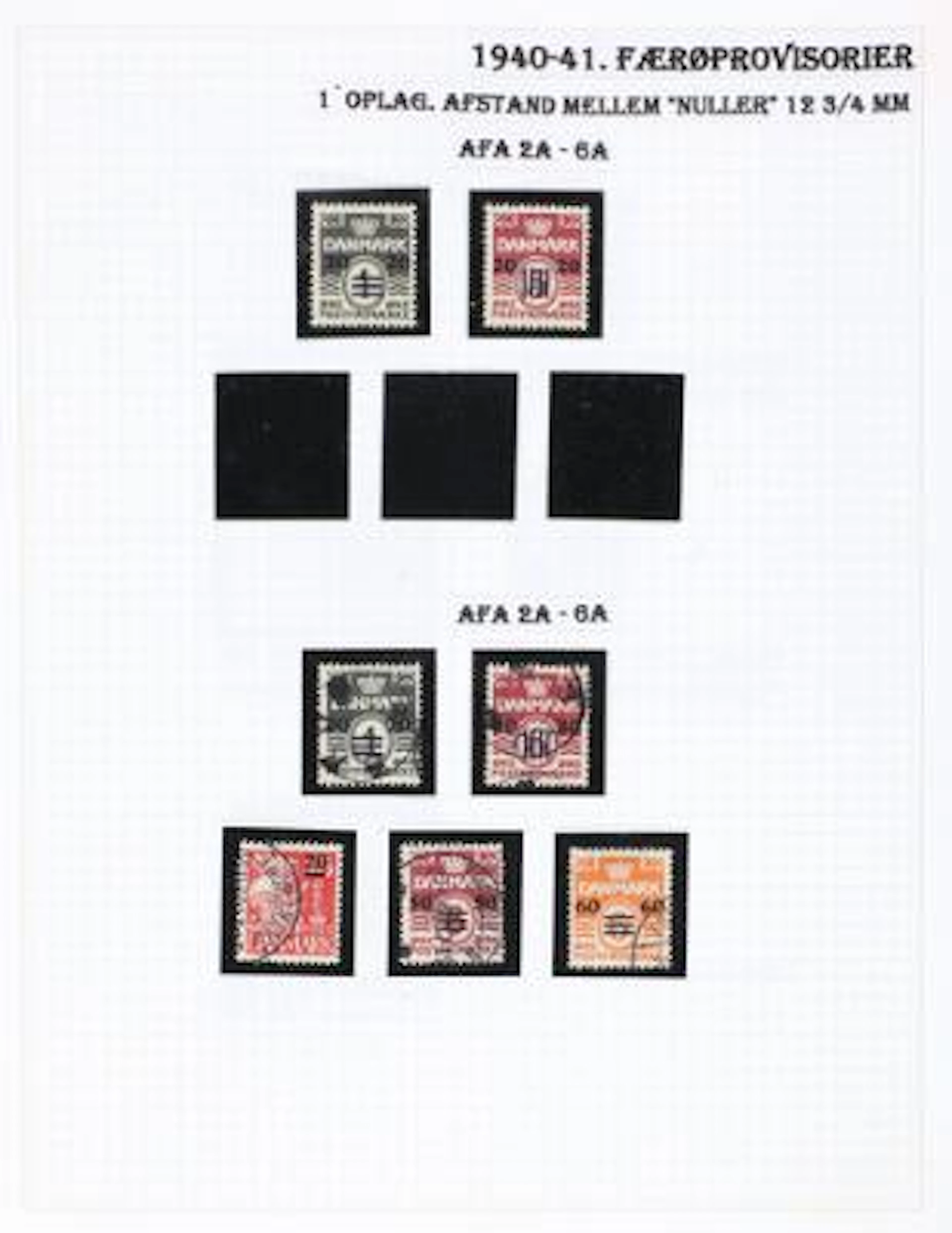 Faroe Islands. 1919-1940. Surcharges. Collection on albumpages, partly