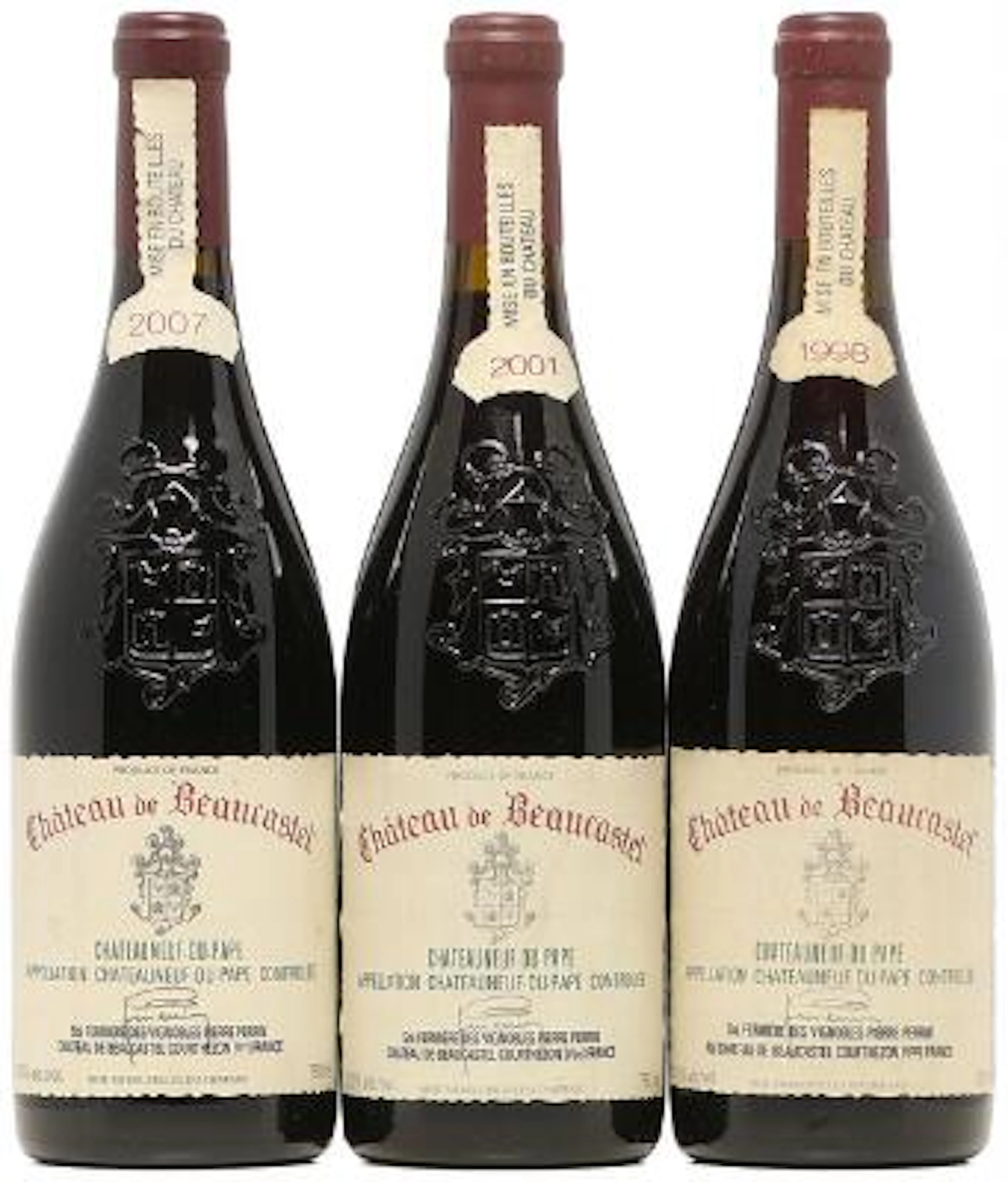 1 bt. Chateauneuf-du-Pape, Chateau de Beaucastel 2007 A (hf/in). etc.