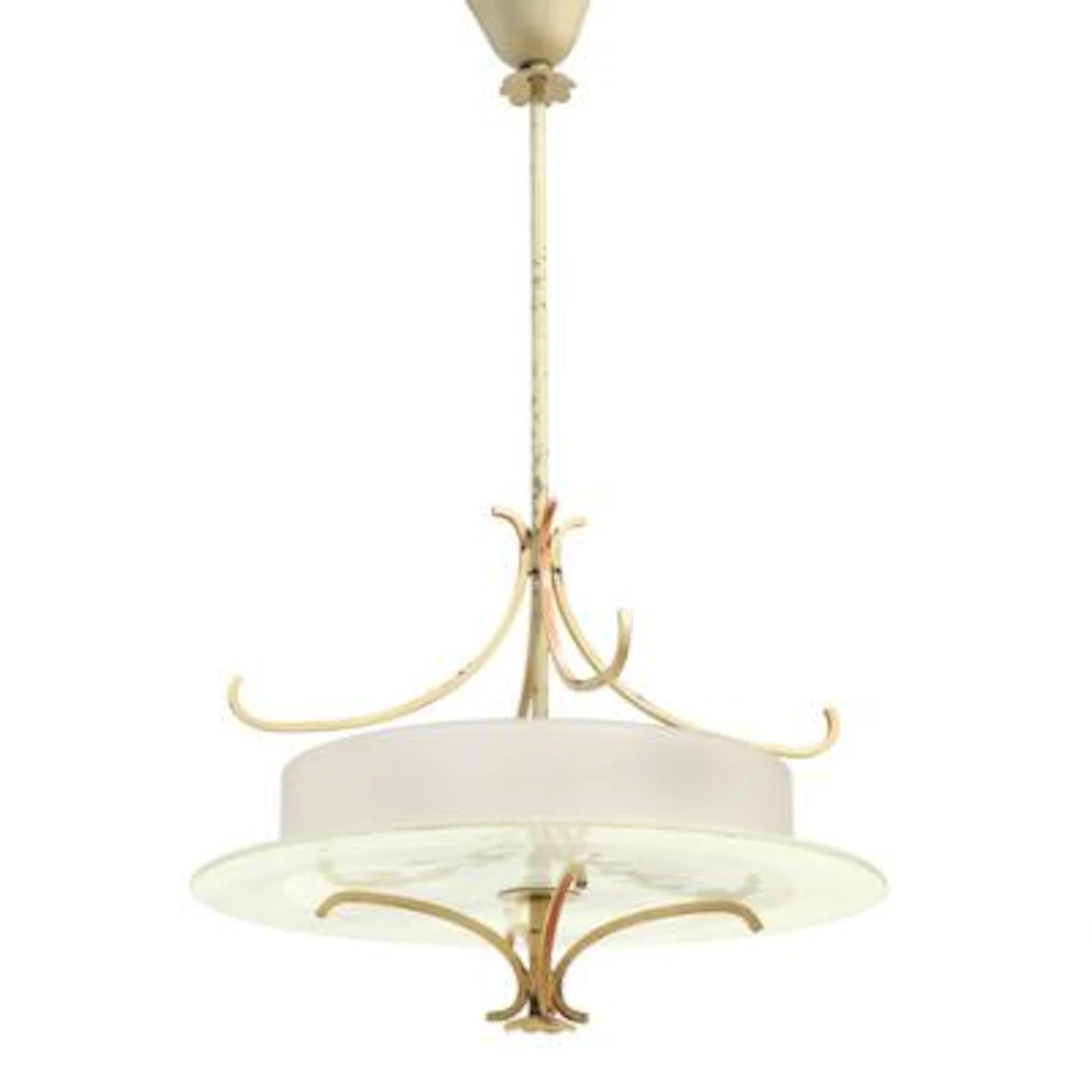 Scandinavian design: Ceiling lamp with lacquered metal frame. Shades