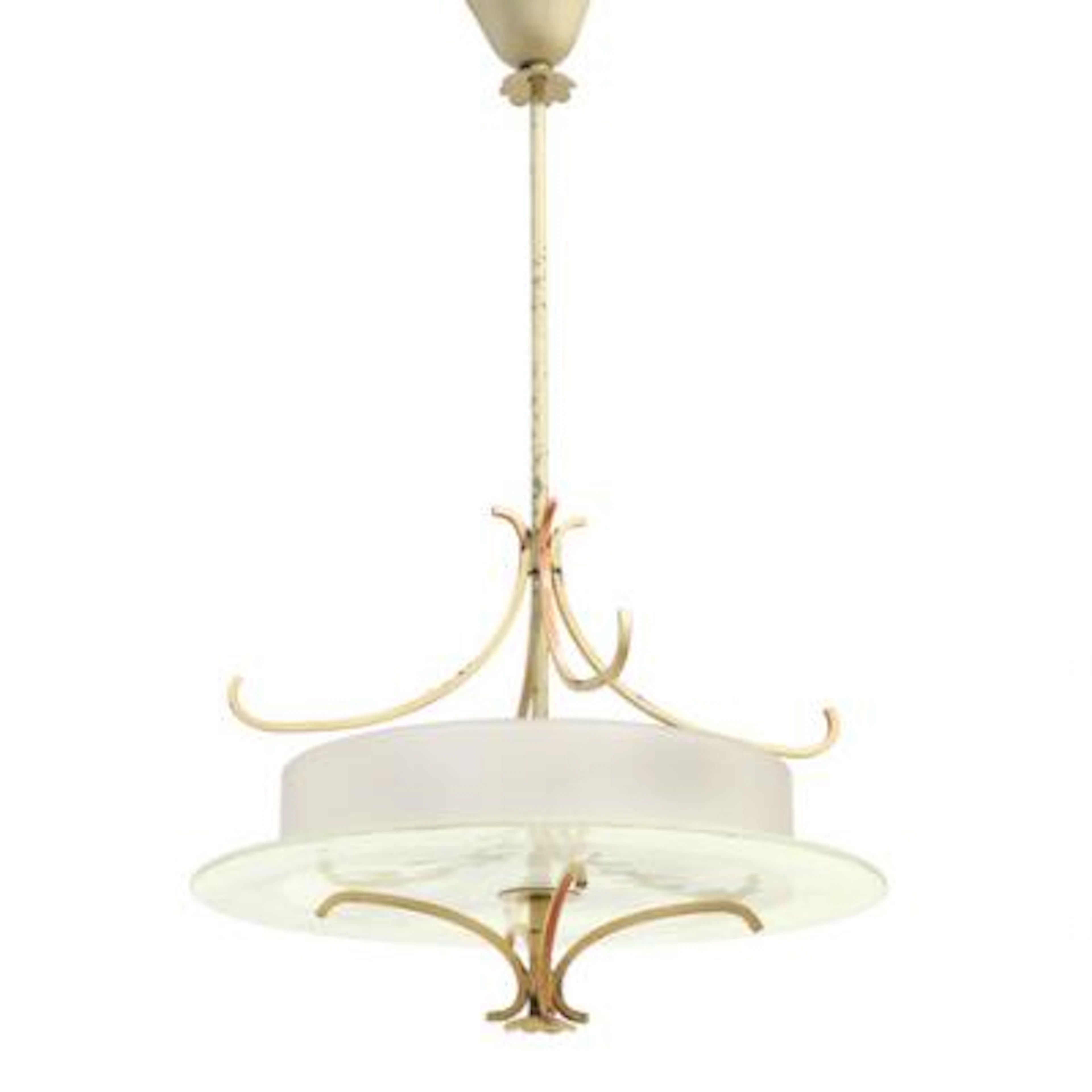 Scandinavian design: Ceiling lamp with lacquered metal frame. Shades