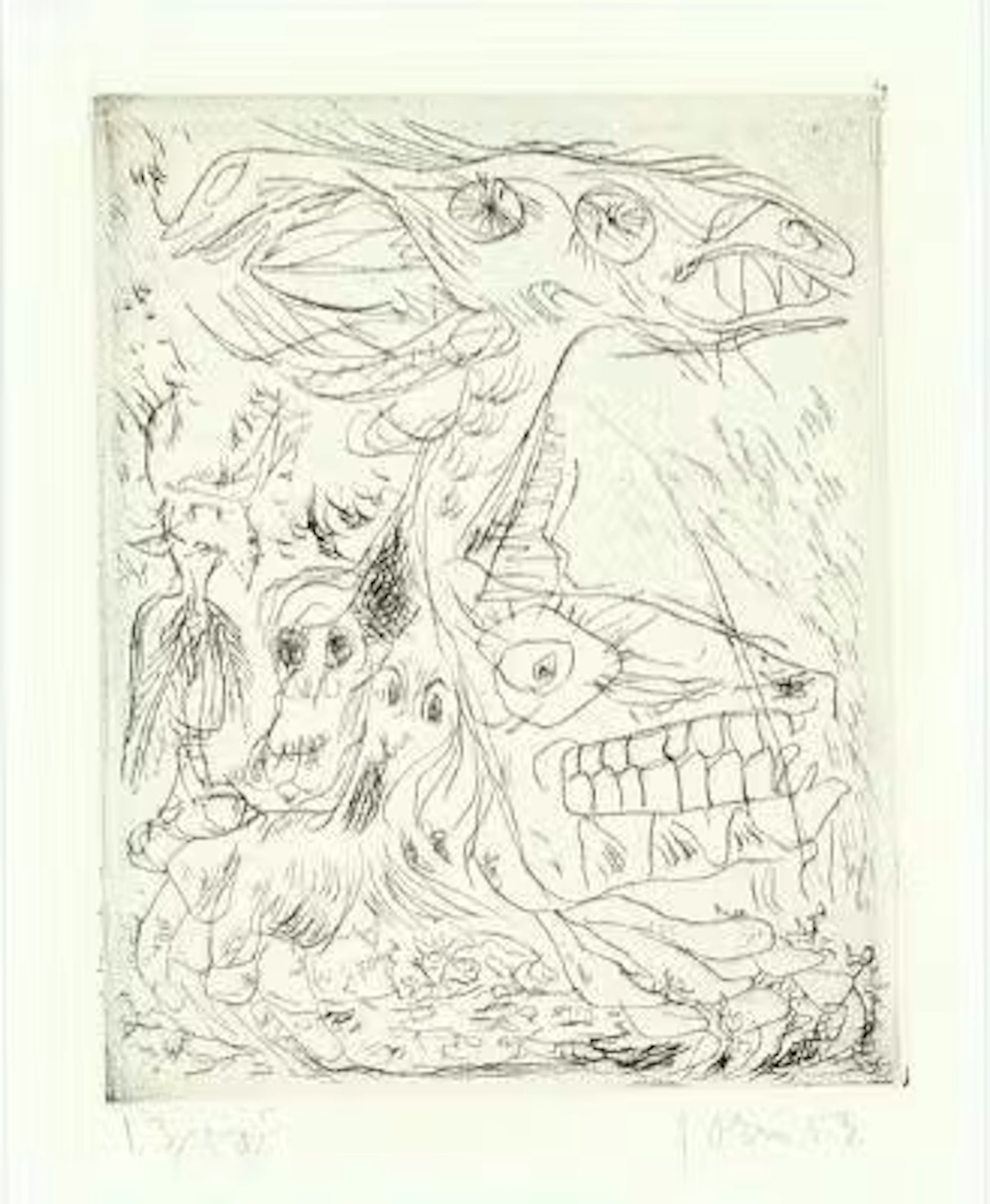 Asger Jorn: Composition from "Schweizer Suite". Signed Jorn 53, 13/50.