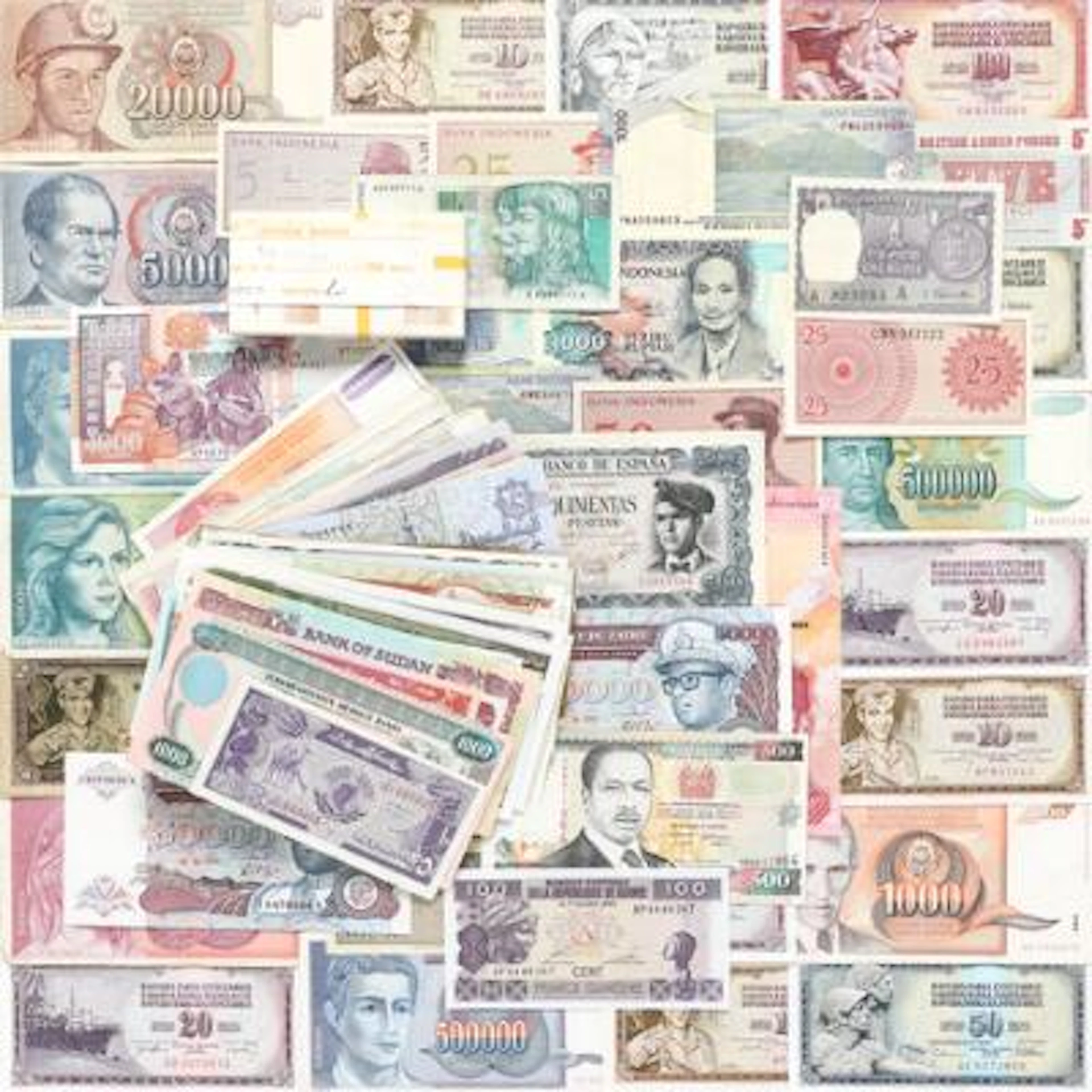 Collection of foreign banknotes, in total 314 pcs in varying condition