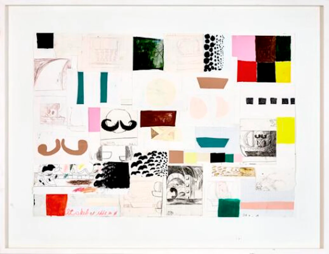 Tal R: "Et skib er ikke en ø". Signed Tal R 04. Collage. Mixed media
