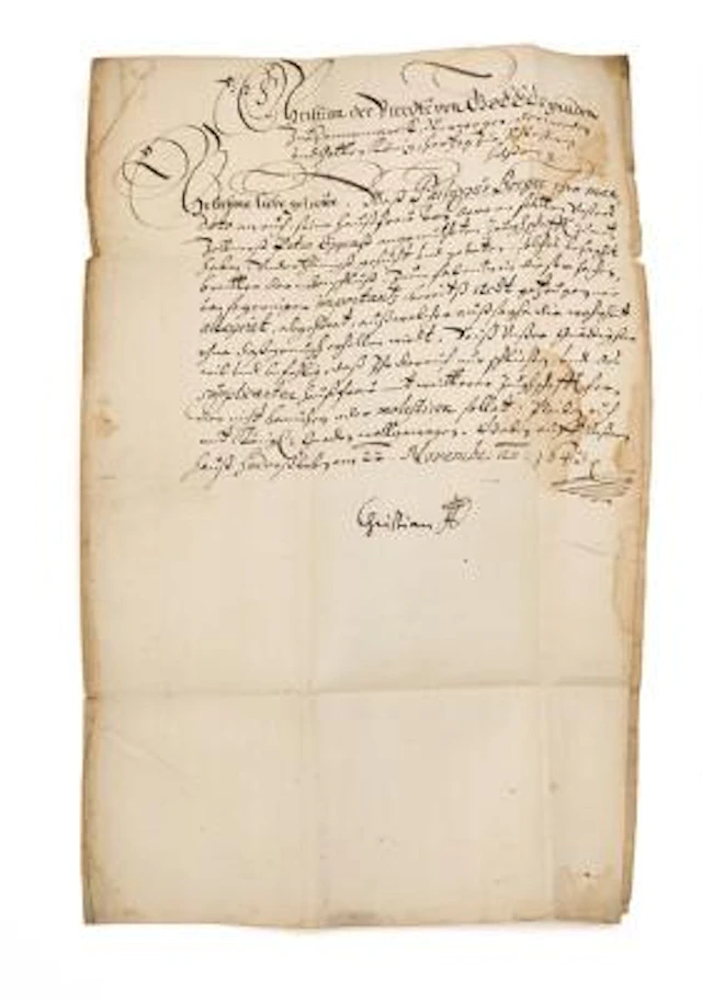 Christian IV letter from Torstenson War. Letter to the mayor of Itzehoe.
