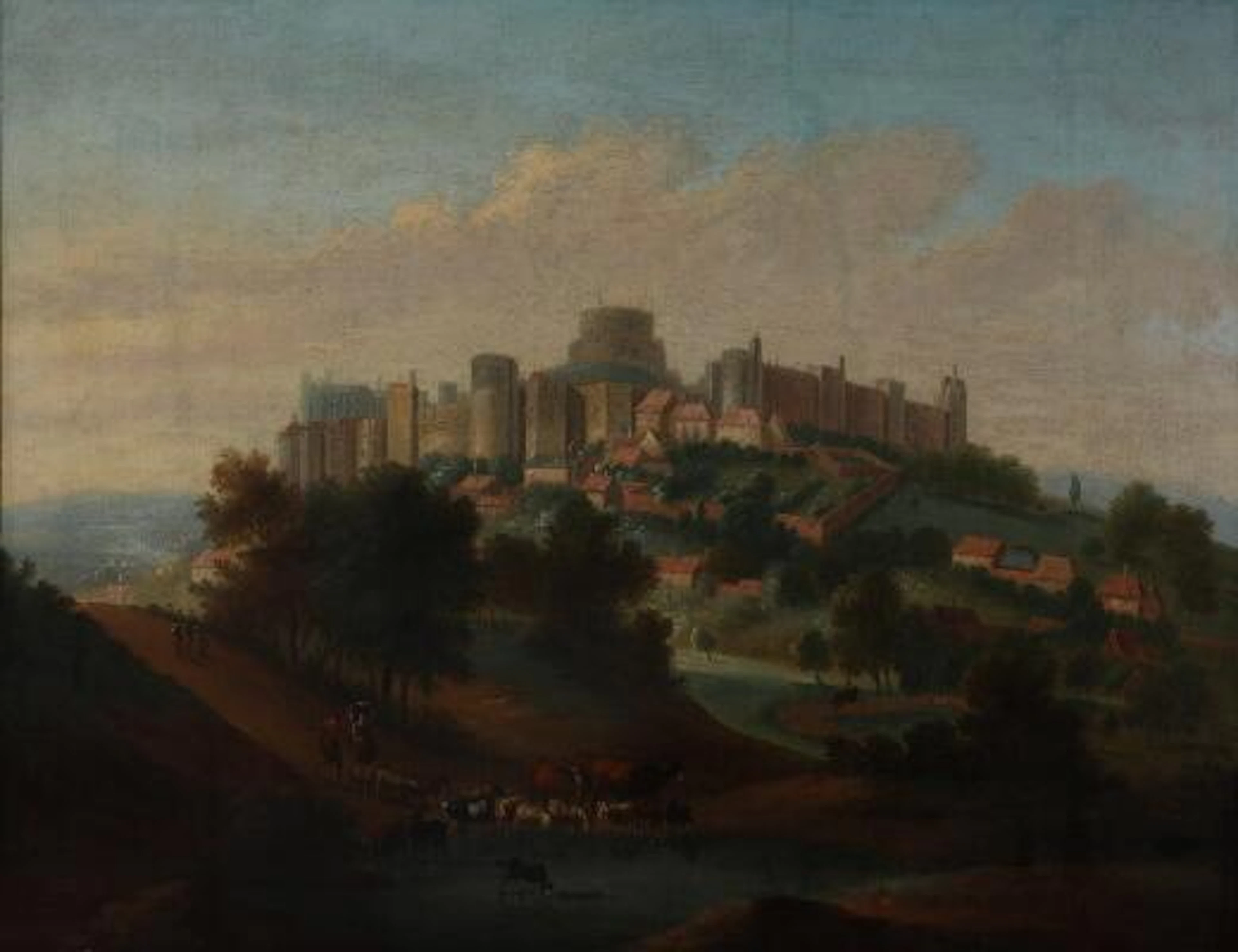 English painter, 18th century.: View from Arundel Castle. Unsigned.
