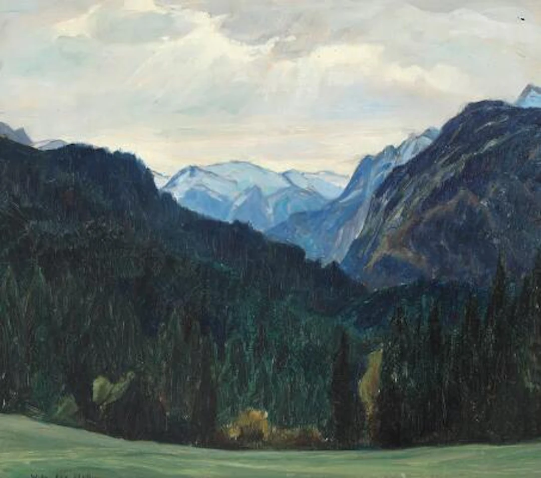 Willy ter Hell: Landscape near Königssee. Signed Willy ter Hell. Oil