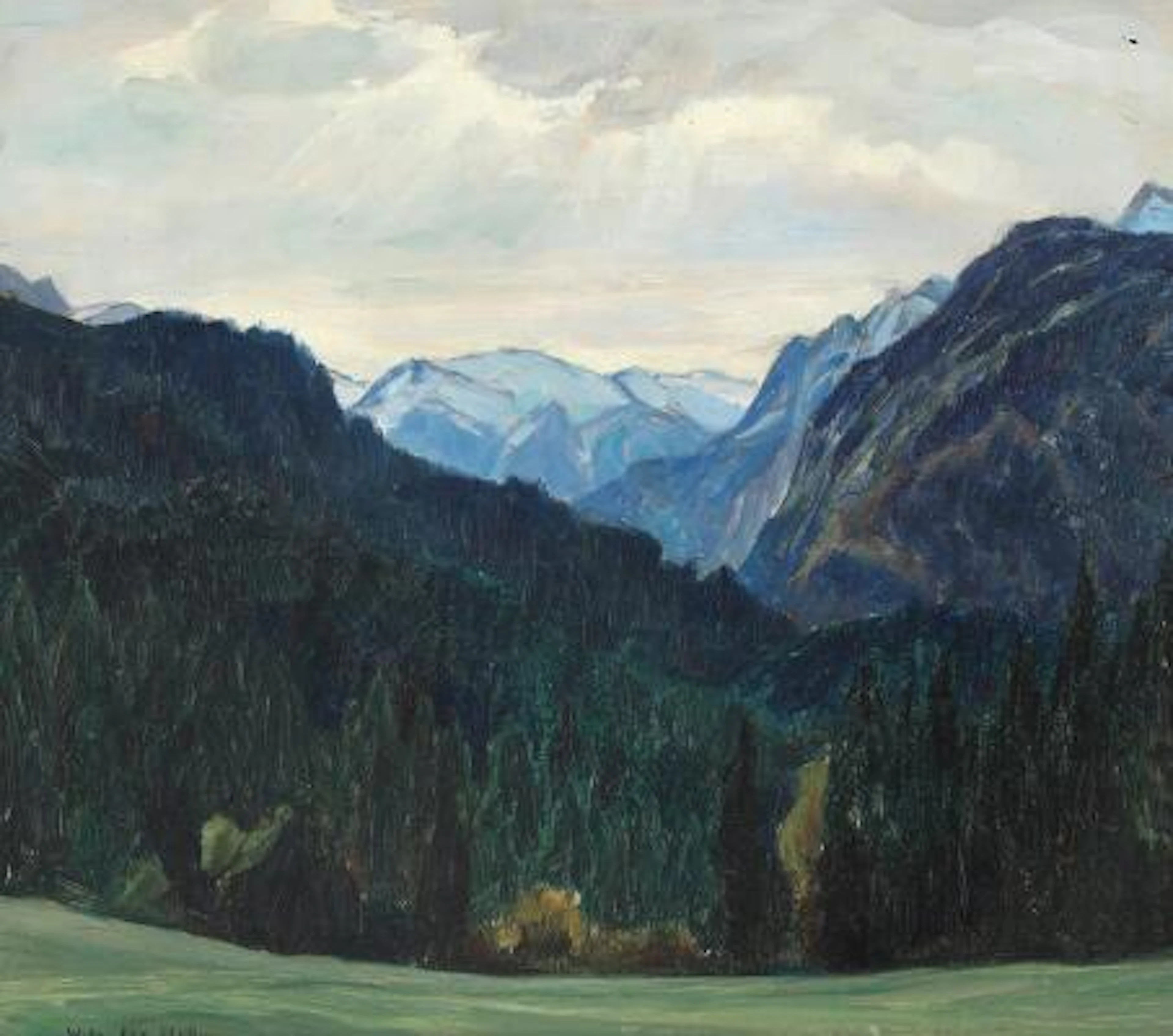 Willy ter Hell: Landscape near Königssee. Signed Willy ter Hell. Oil