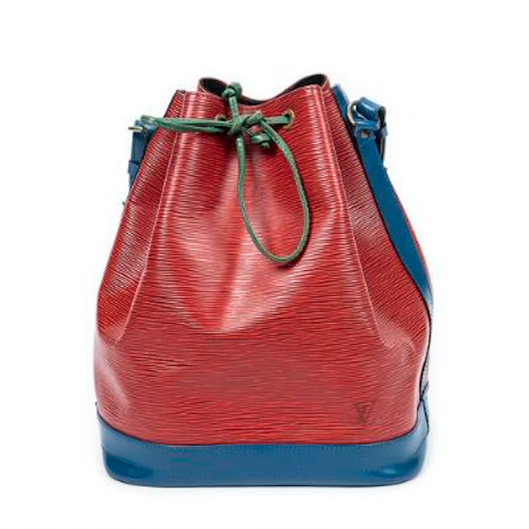 Louis Vuitton: A "Noe Tricolor" bag in red/blue/green Epi-leather