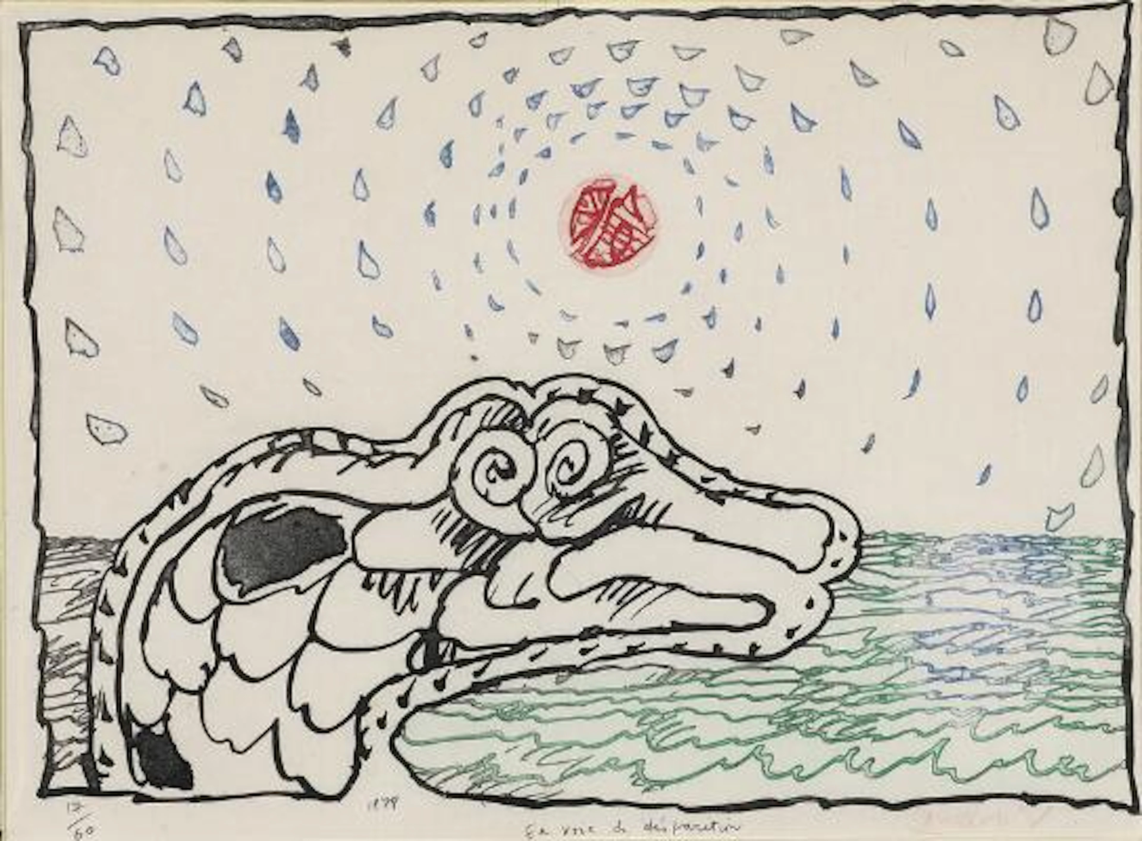 Pierre Alechinsky: "En voie de disparition". Signed Alechinsky 1978