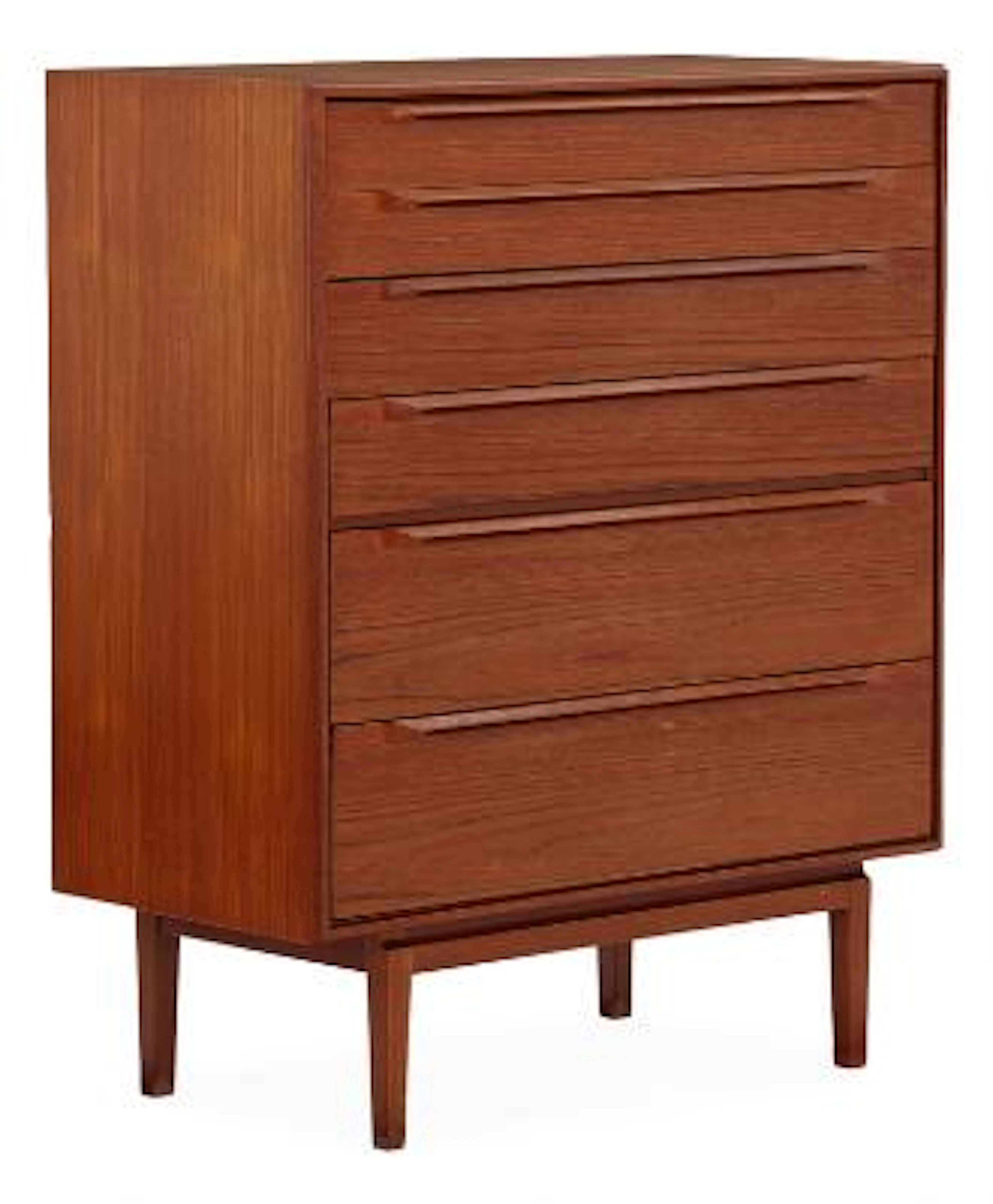 Ib Kofod-Larsen: Chest of drawers of teak, front with six drawers.