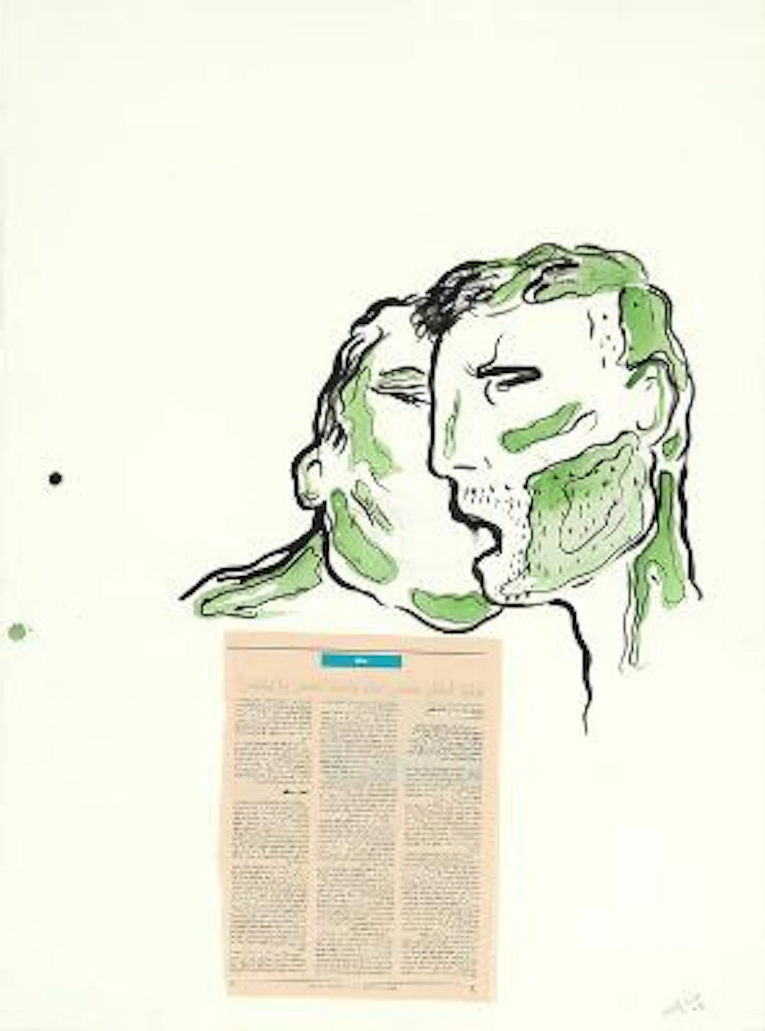 Bjarne Melgaard: Untitled. Signed Bjarne Melgaard 97. Mixed media