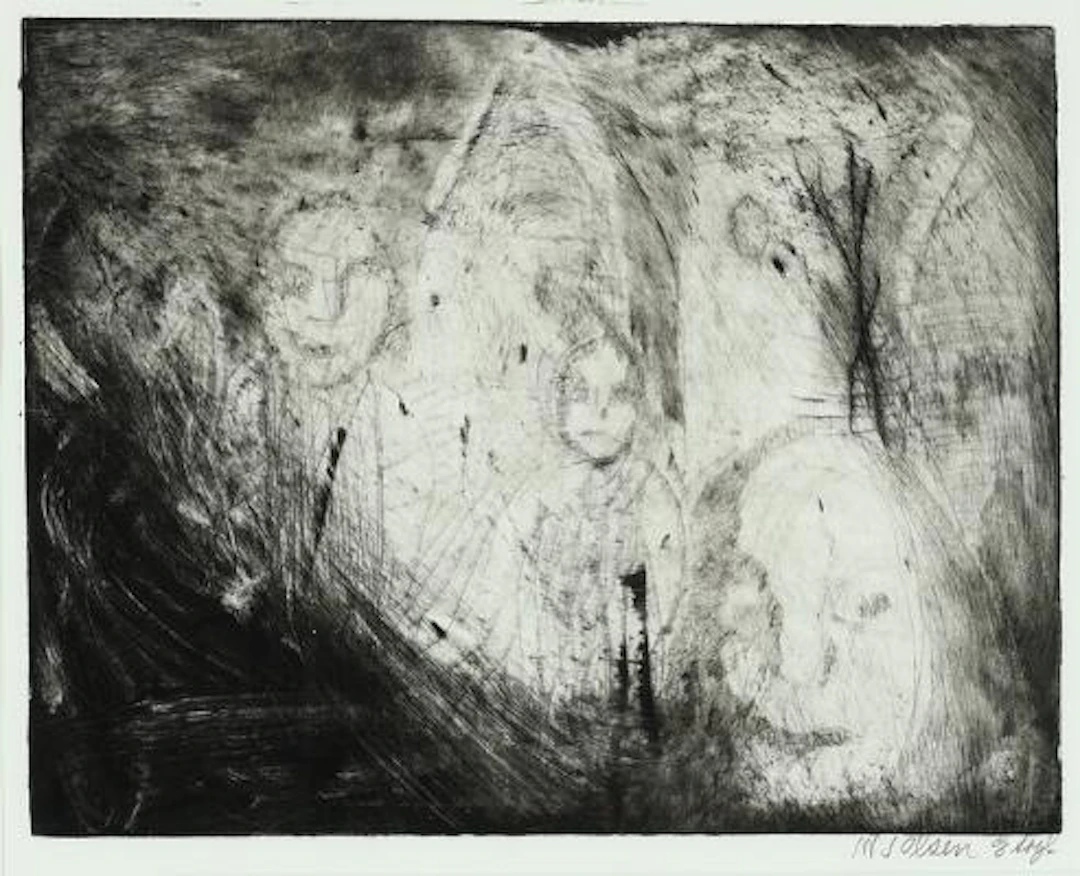 Wiliam Skotte Olsen: Untitled. Signed WS Olsen, E proof. Etching.
