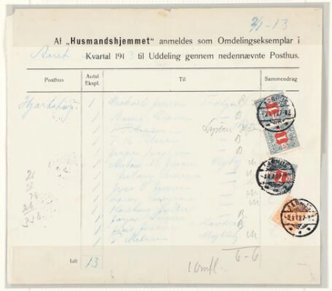 Newspaper. 1907. 38 Øre, orange and 1 Kr. blue green/red brown (pair
