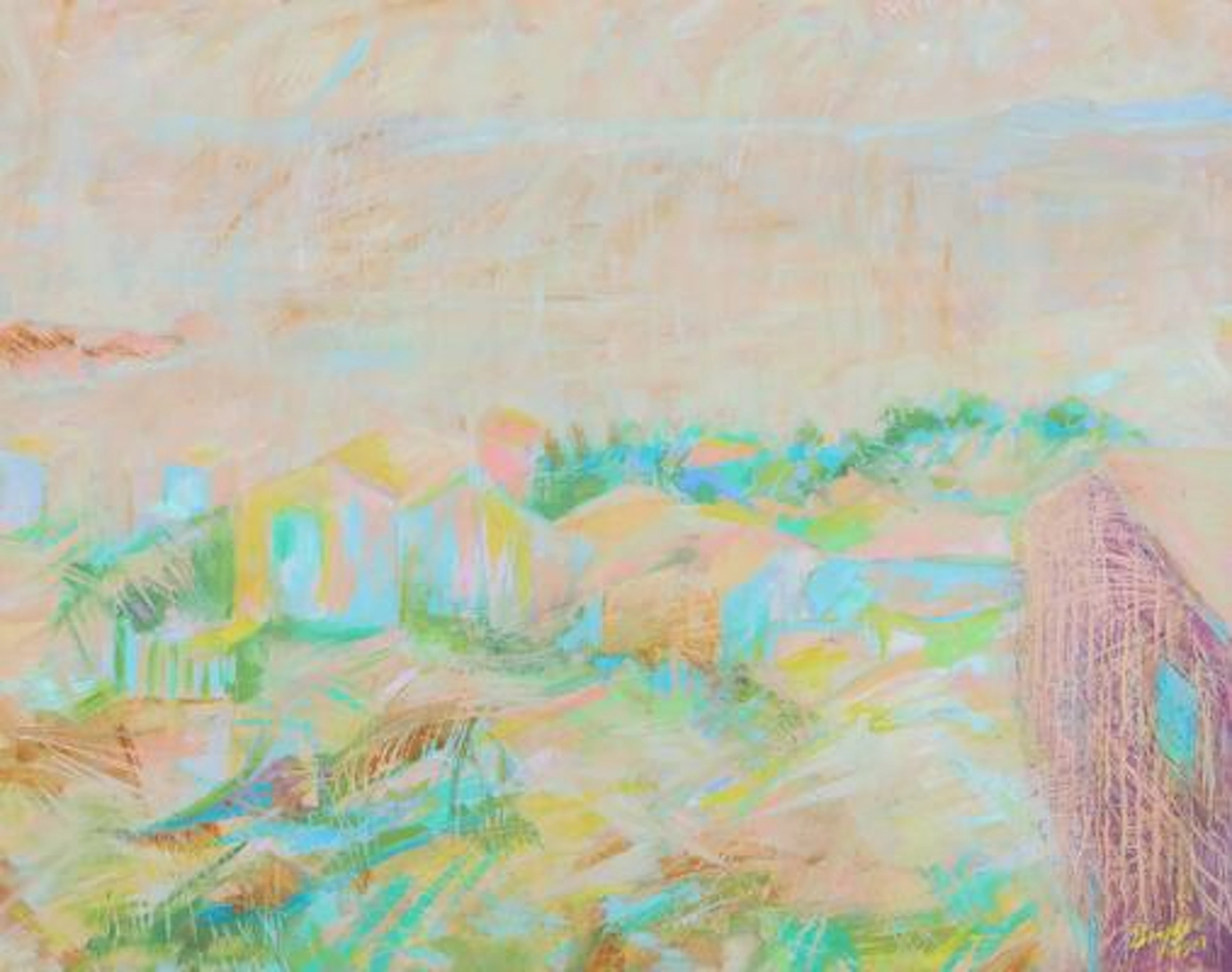 Bernhard Lipsøe: Scenery of the Riviera. Signed B. Lipsøe, 1989. Oil