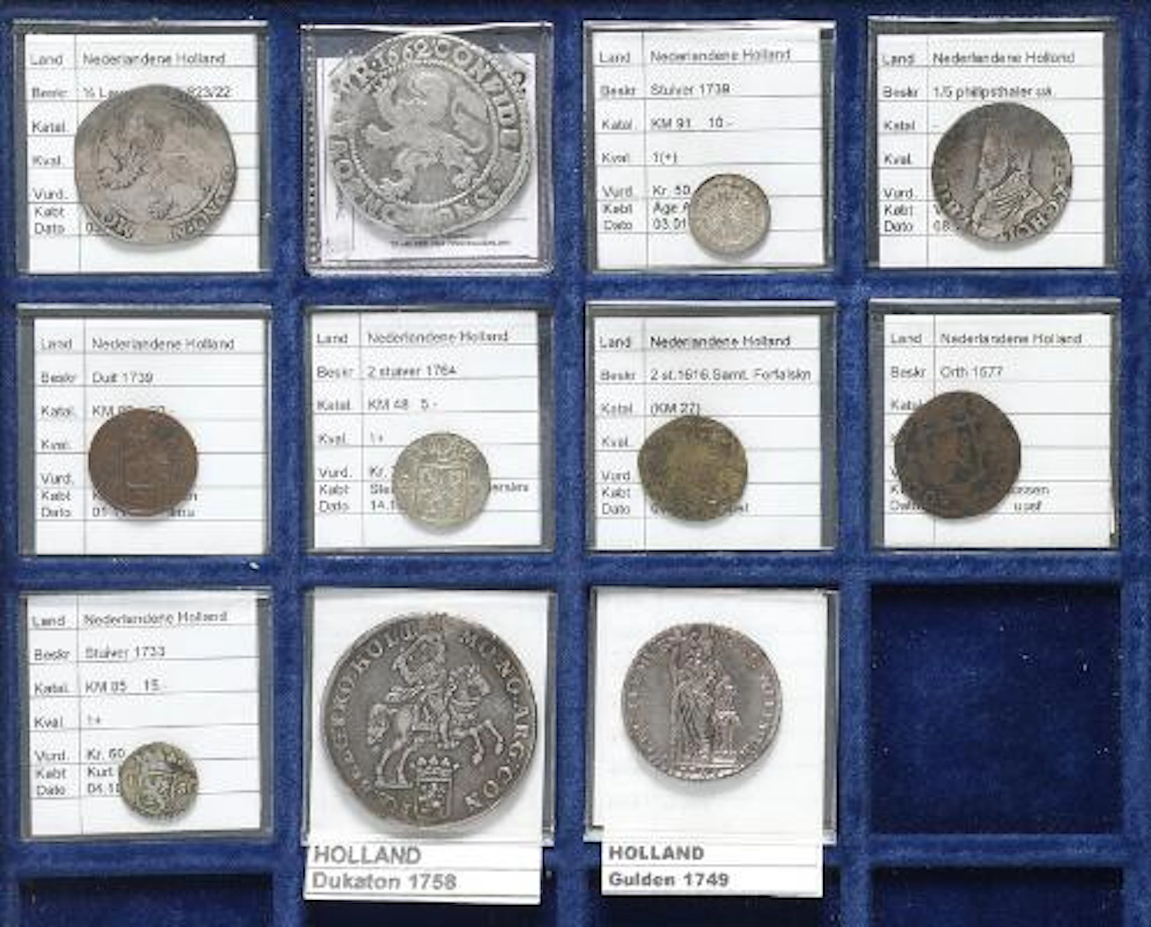 Netherlands, Holland, collection of coins, in total 11 pcs – Bruun